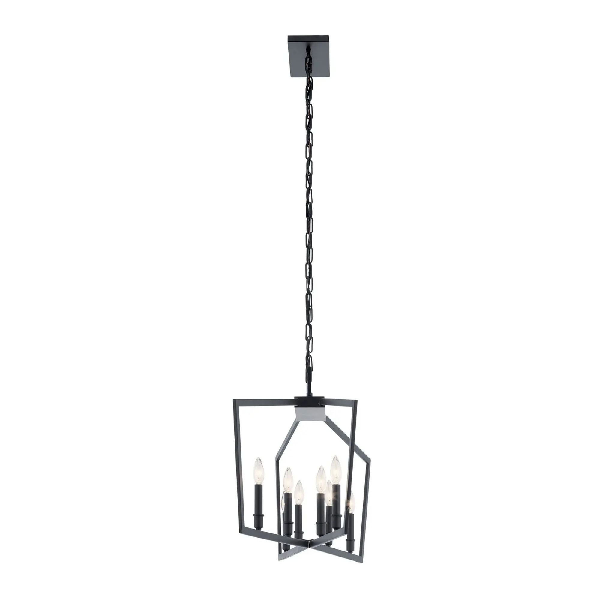 Abbotswell 42" 8-Light Linear Chandelier, Black Finish