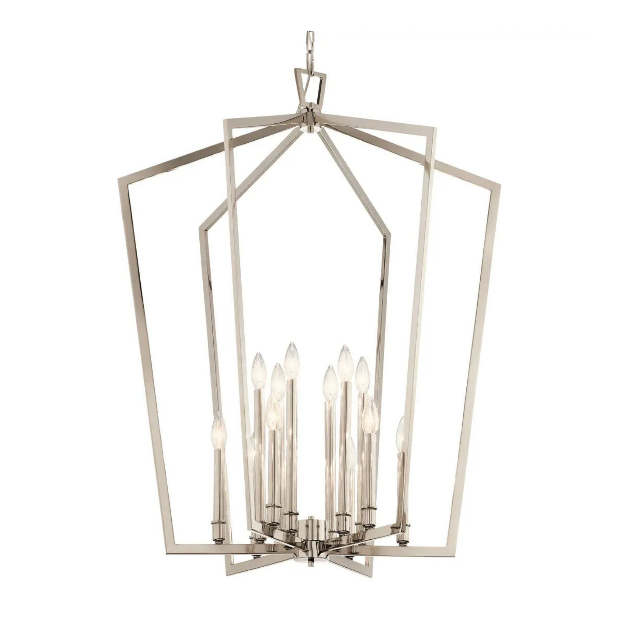 Abbotswell 30" 12-Light Foyer Chandelier, Polished Nickel Finish