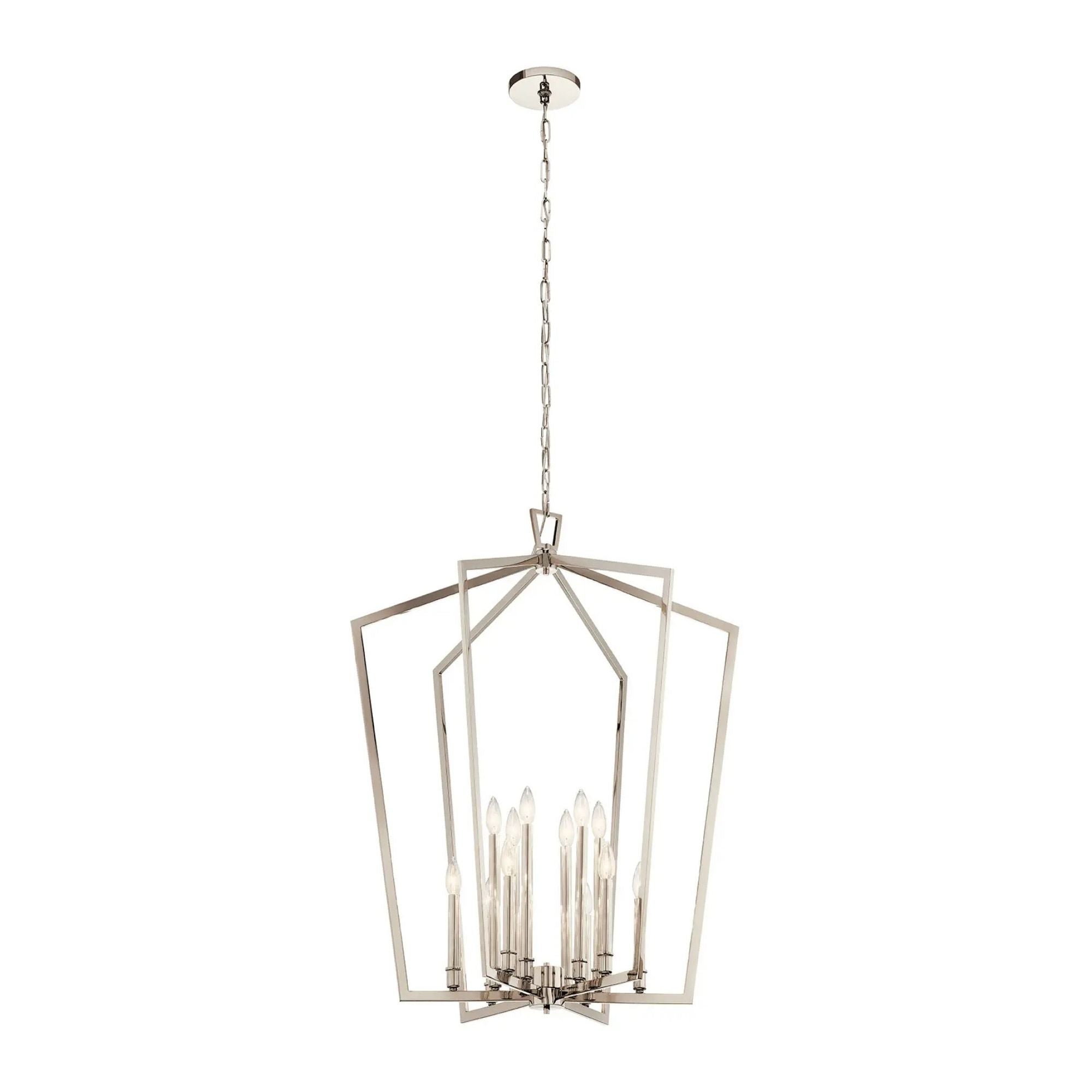 Abbotswell 30" 12-Light Foyer Chandelier, Polished Nickel Finish