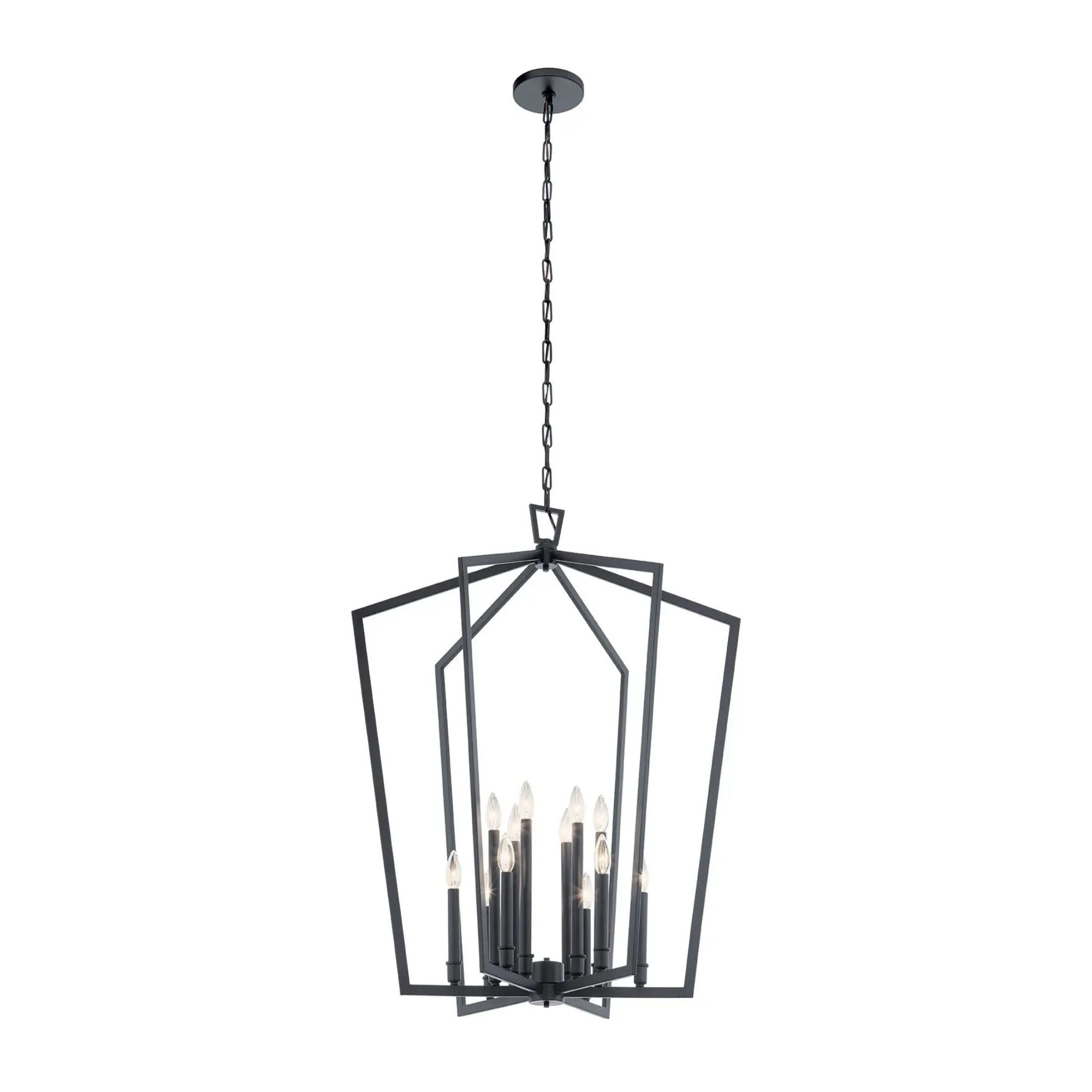 Abbotswell 25" 6-Light Foyer Pendant, Black Finish