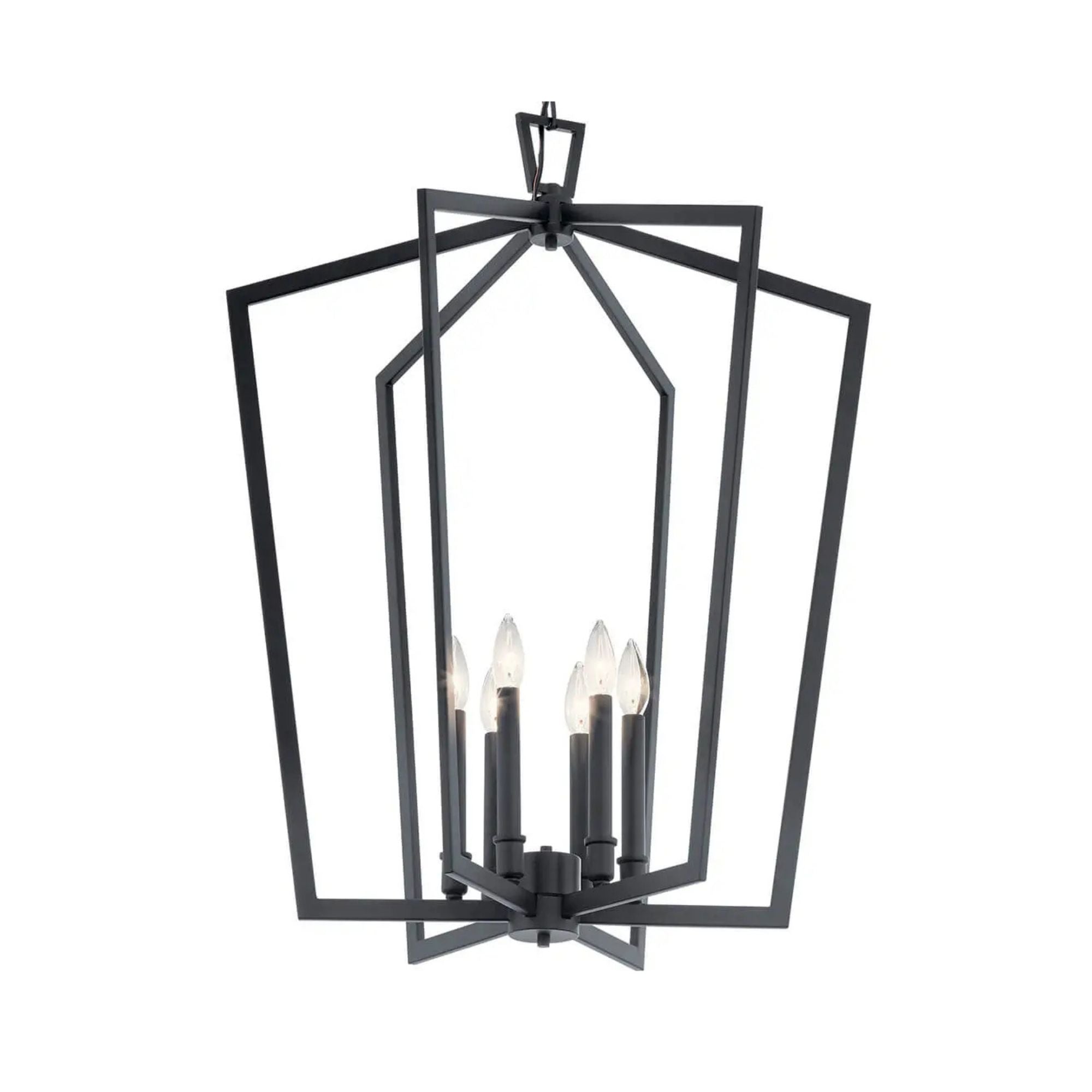 Abbotswell 25" 6-Light Foyer Pendant, Black Finish