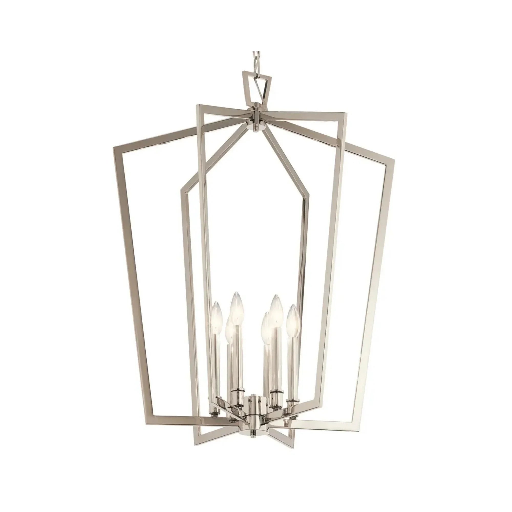 Abbotswell 25" 6-Light Foyer Pendant, Polished Nickel Finish