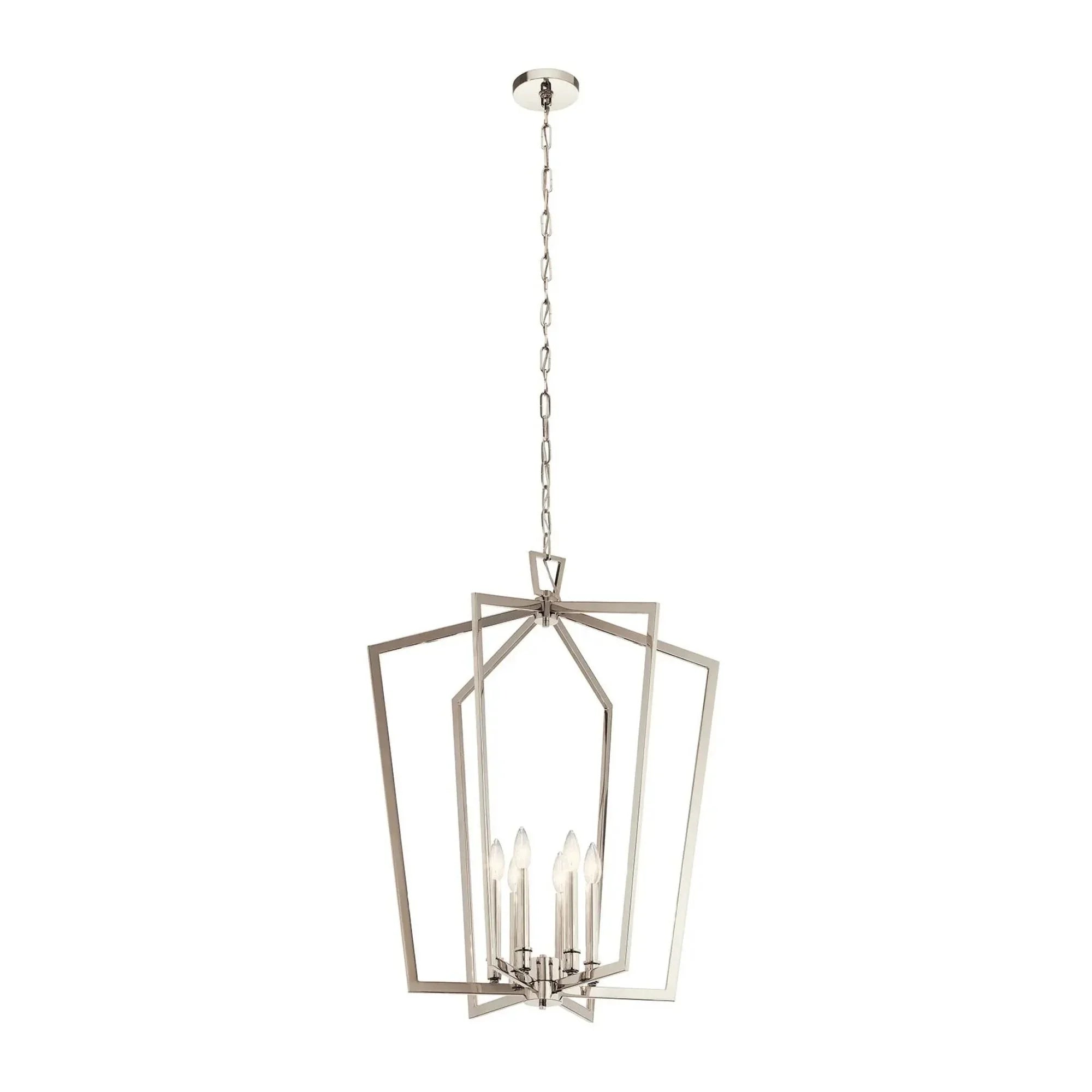 Abbotswell 25" 6-Light Foyer Pendant, Polished Nickel Finish