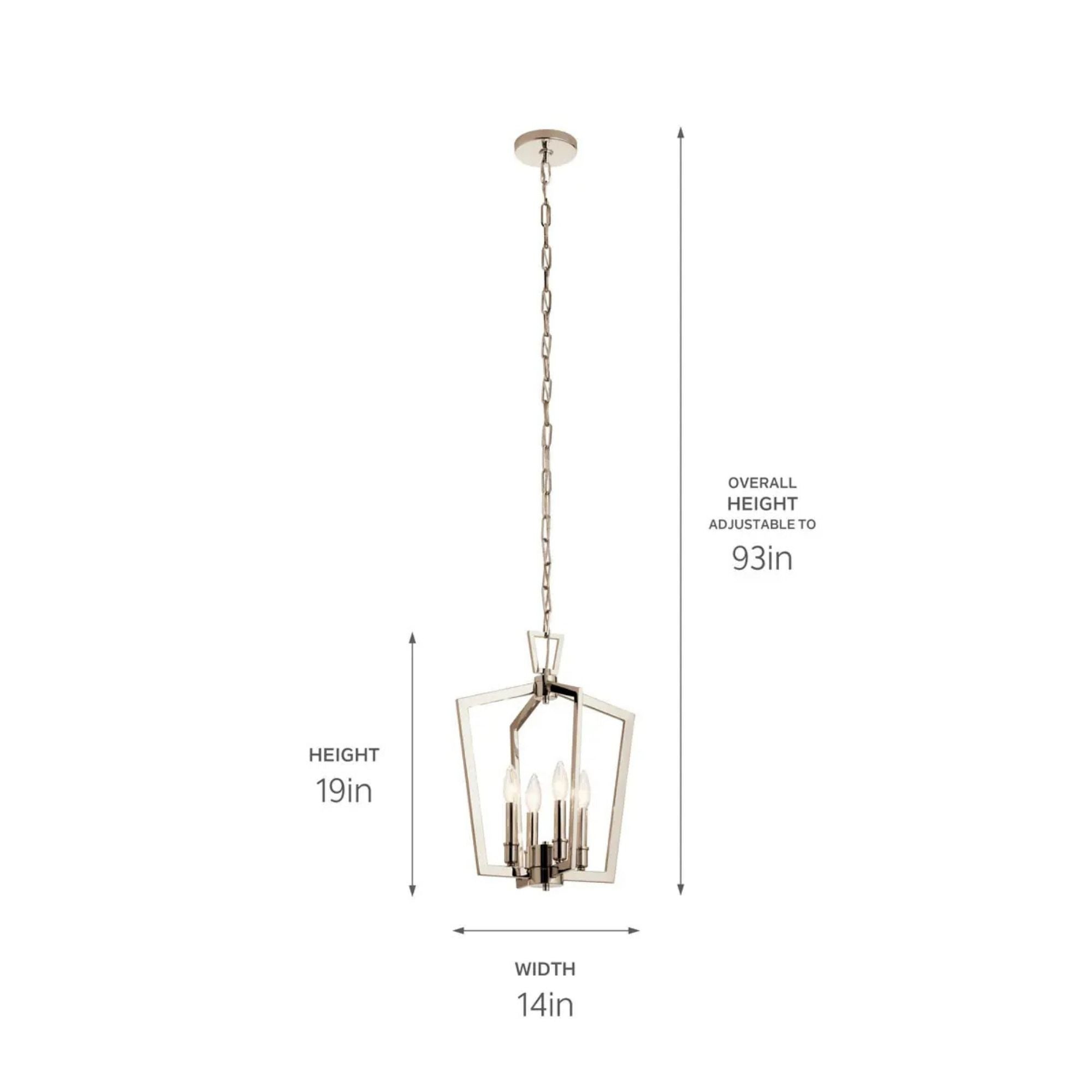Abbotswell 14" 4-Light Pendant, Polished Nickel Finish