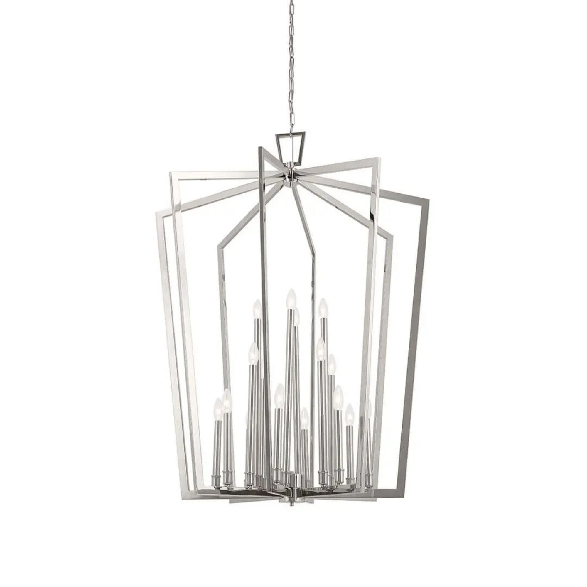 Abbotswell 37" 16 Light Foyer Pendant, Polished Nickel Finish