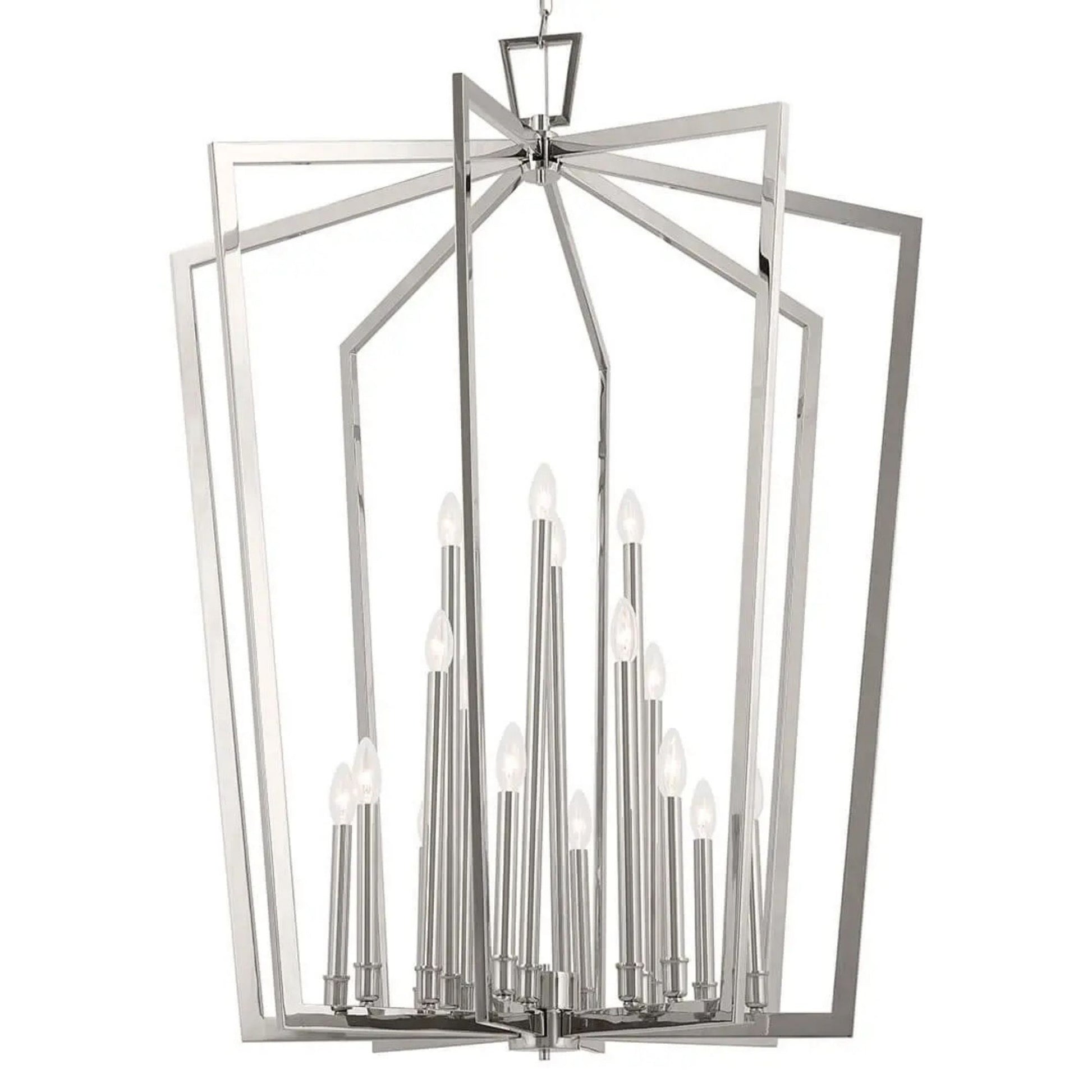 Abbotswell 37" 16 Light Foyer Pendant, Polished Nickel Finish - Bees Lighting