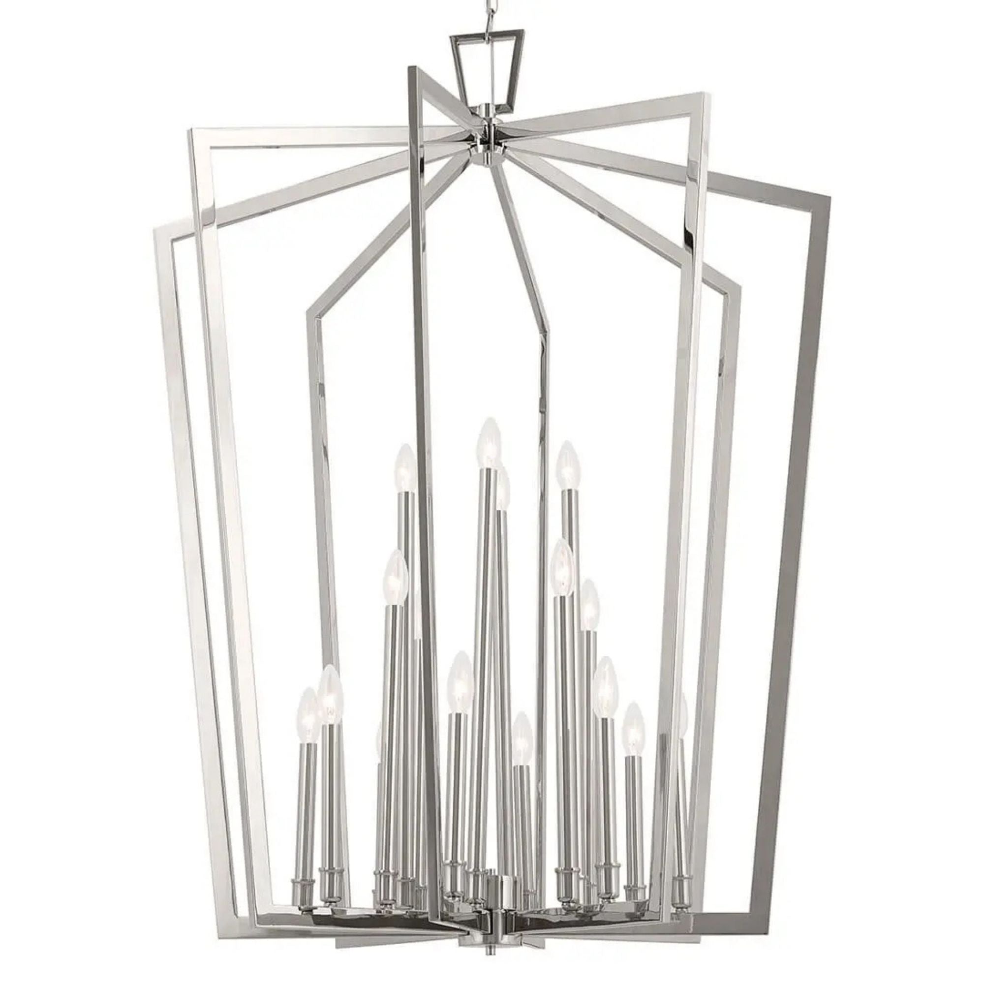 Abbotswell 37" 16 Light Foyer Pendant, Polished Nickel Finish - Bees Lighting