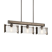 Aberdeen 42" 3-Light Linear Chandelier, Olde Bronze Finish - Bees Lighting
