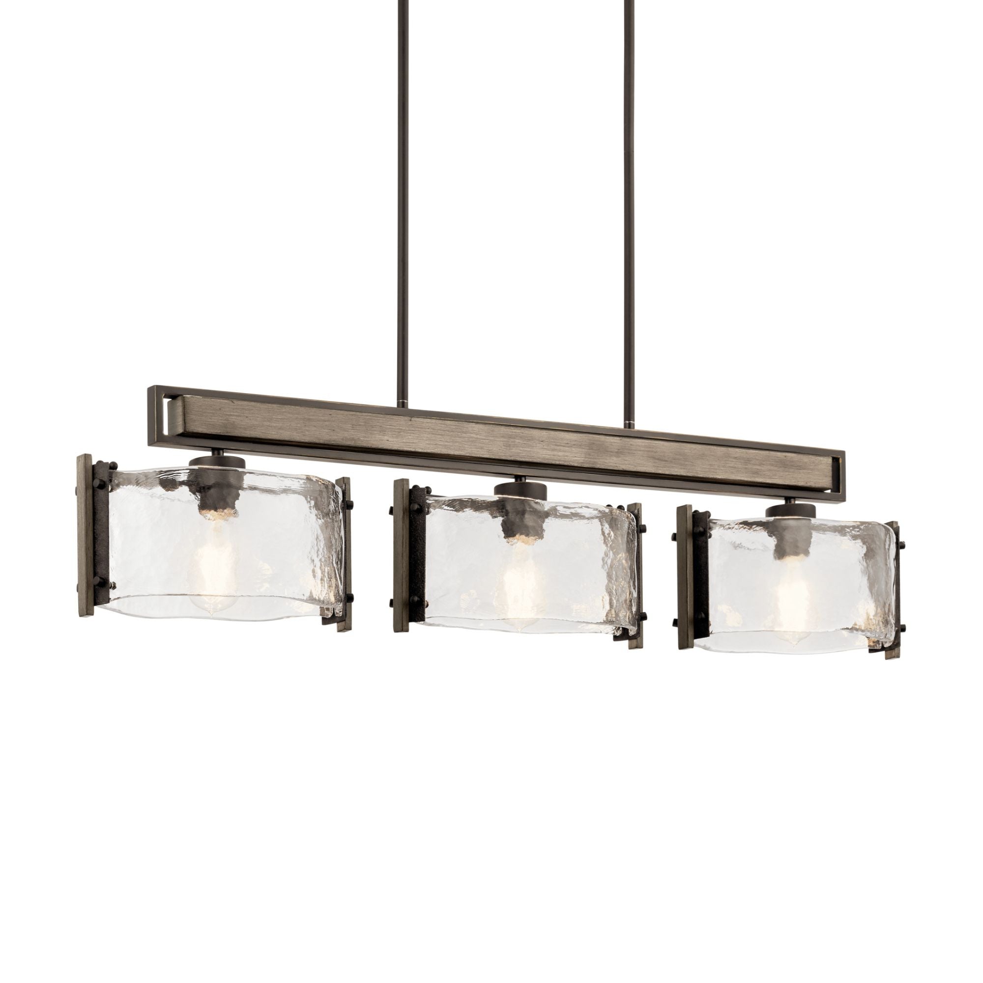 Aberdeen 42" 3-Light Linear Chandelier, Olde Bronze Finish