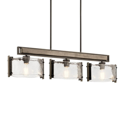 Aberdeen 42" 3-Light Linear Chandelier, Olde Bronze Finish