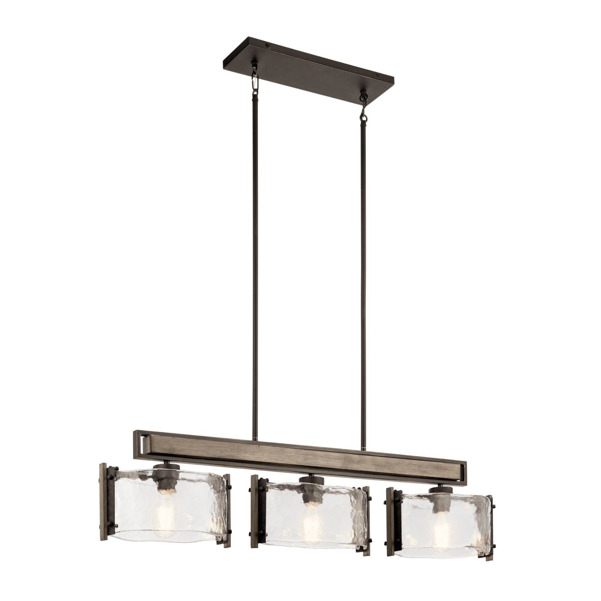 Aberdeen 42" 3-Light Linear Chandelier, Olde Bronze Finish - Bees Lighting