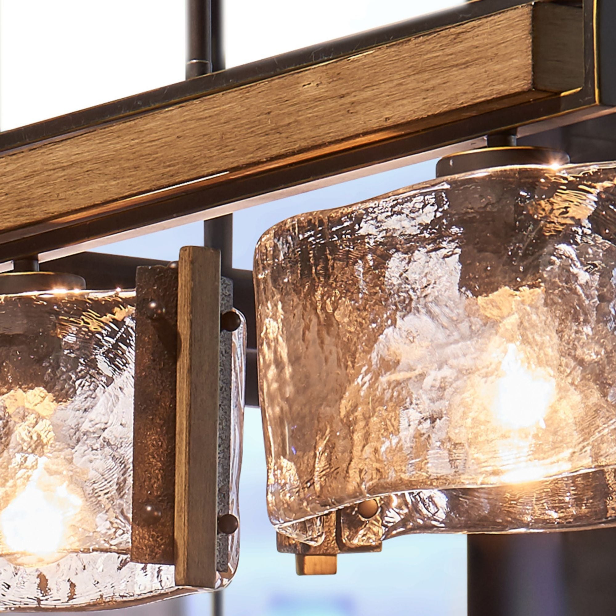 Aberdeen 42" 3-Light Linear Chandelier, Olde Bronze Finish - Bees Lighting