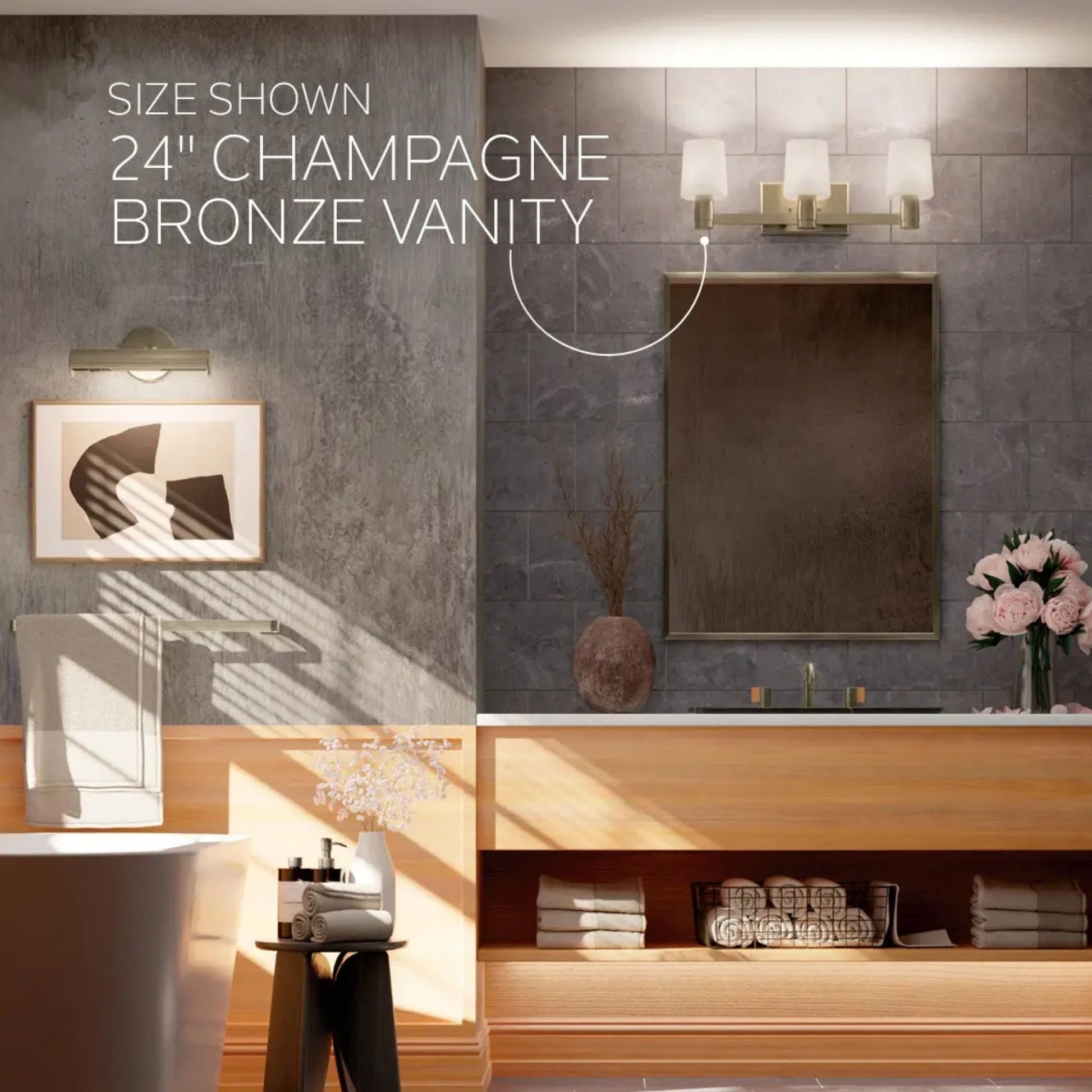 Adani 15" 2-Light Vanity Light, Champagne Bronze Finish - Bees Lighting