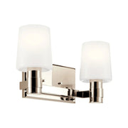 Adani 15" 2-Light Vanity Light, Polished Nickel Finish