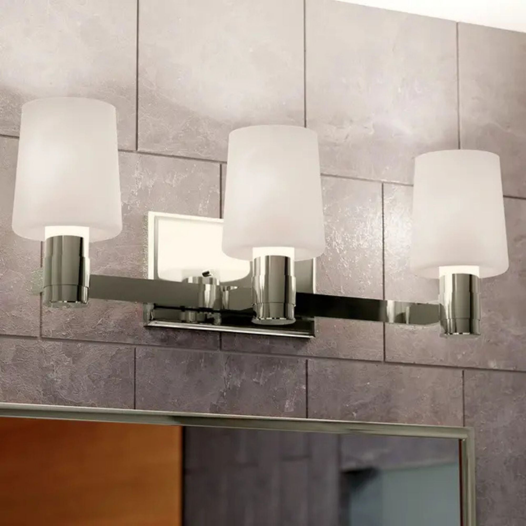 Adani 24" 3-Light Vanity Light, Polished Nickel Finish - Bees Lighting