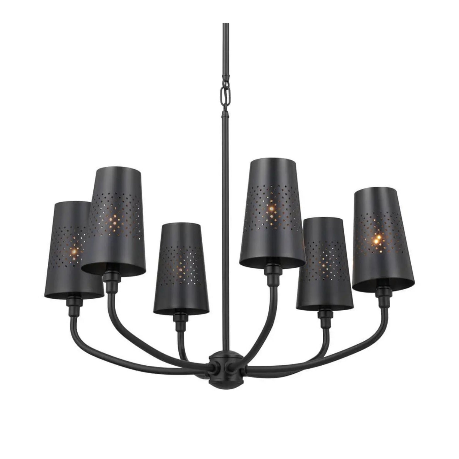 Adeena 27" 6-Light Chandelier, Black Finish - Bees Lighting