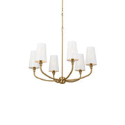 Adeena 27" 6-Light Chandelier, Brushed Natural Brass Finish