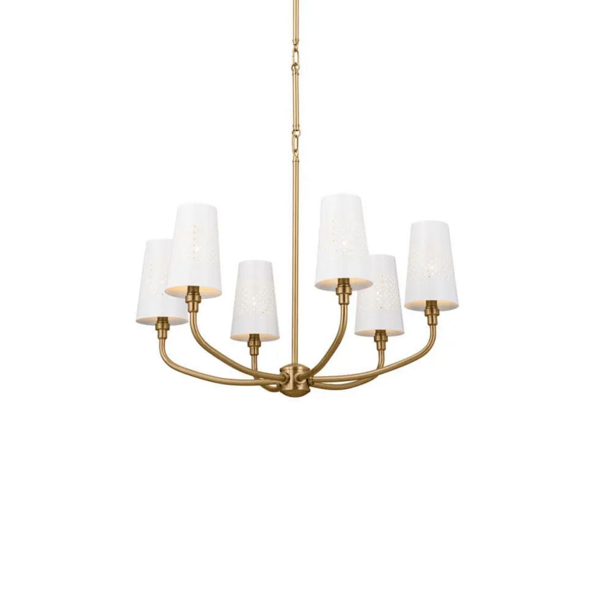 Adeena 27" 6-Light Chandelier, Brushed Natural Brass Finish