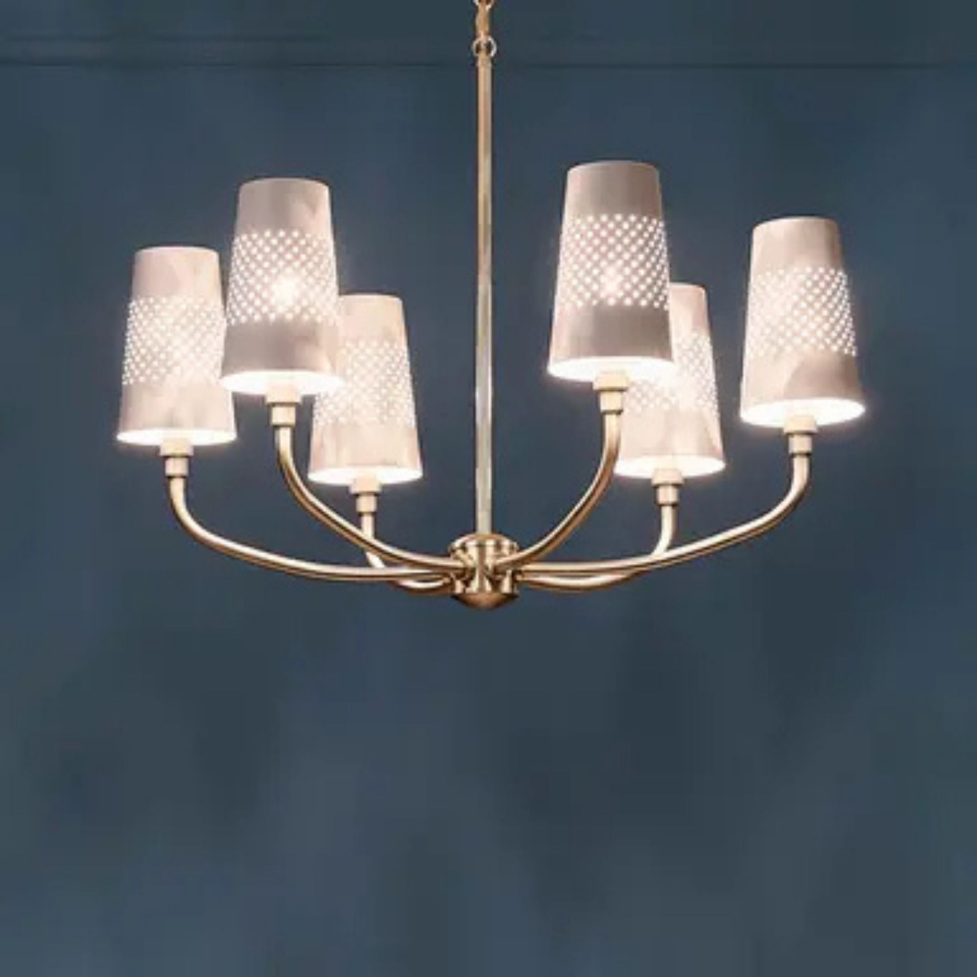 Adeena 27" 6-Light Chandelier, Brushed Natural Brass Finish
