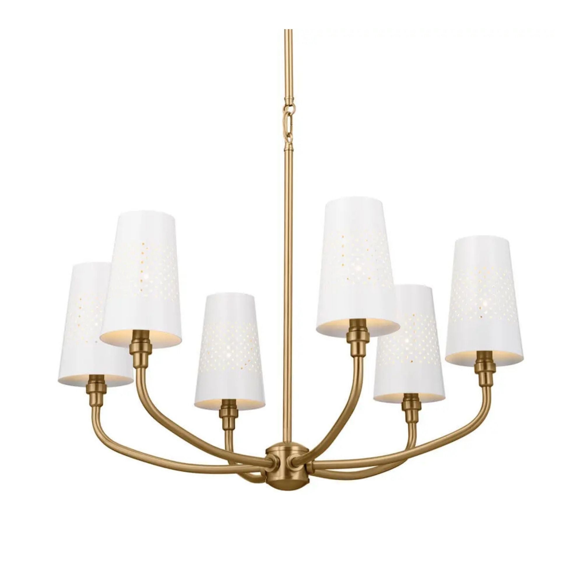Adeena 27" 6-Light Chandelier, Brushed Natural Brass Finish