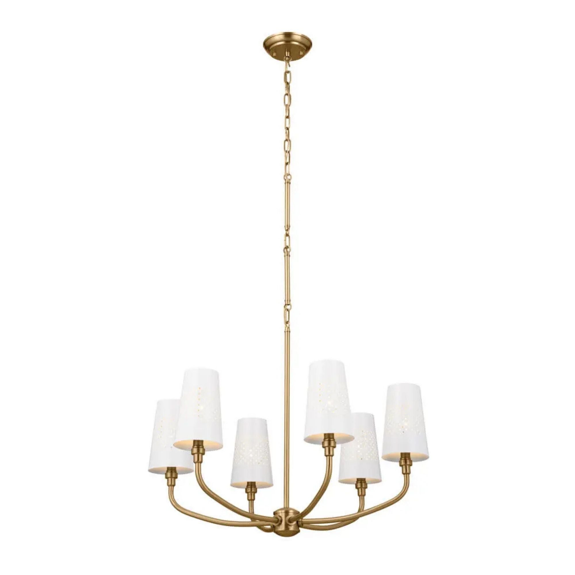 Adeena 27" 6-Light Chandelier, Brushed Natural Brass Finish