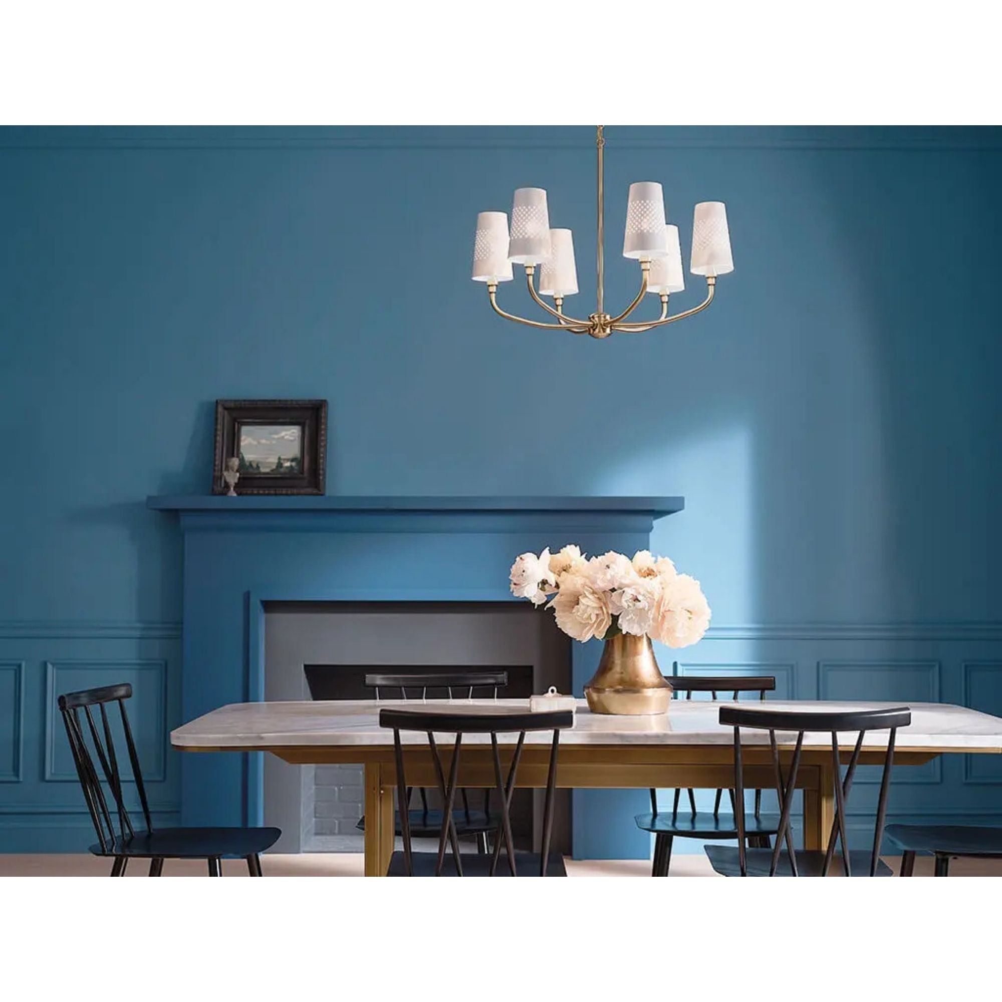 Adeena 27" 6-Light Chandelier, Brushed Natural Brass Finish