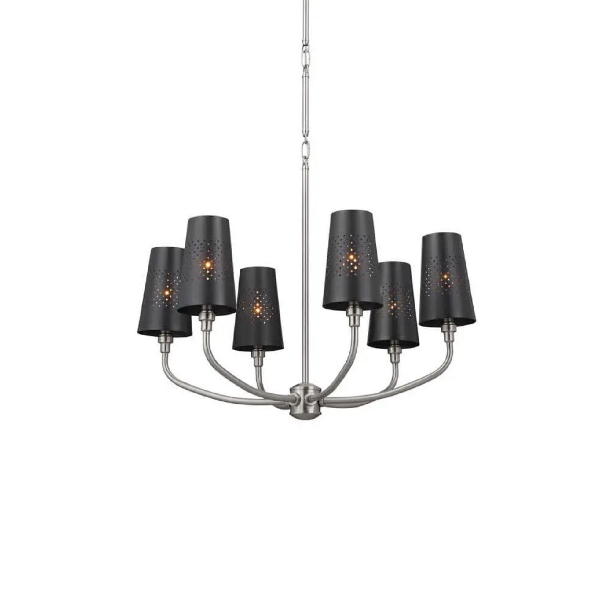 Adeena 27" 6-Light Chandelier, Classic Pewter Finish