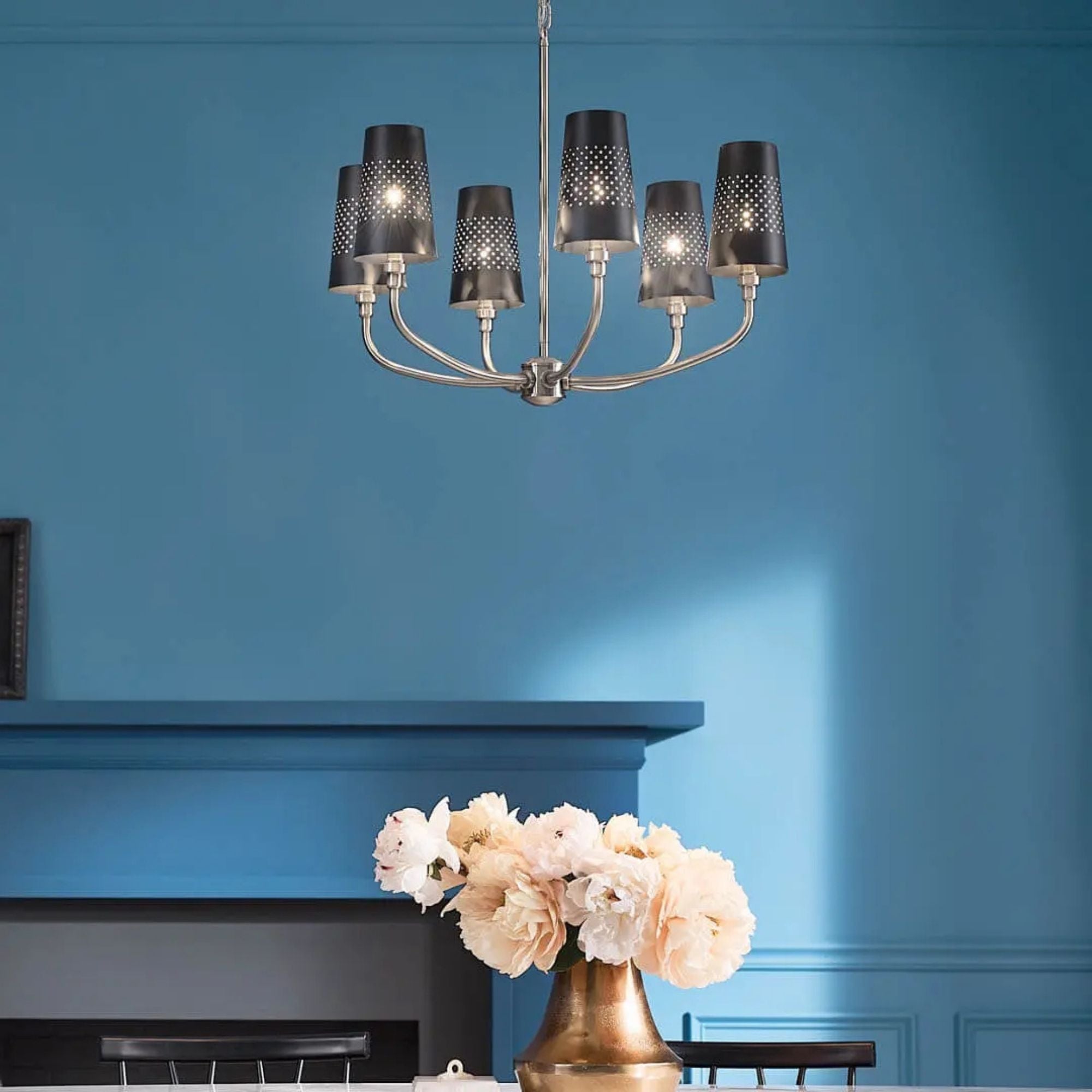 Adeena 27" 6-Light Chandelier, Classic Pewter Finish
