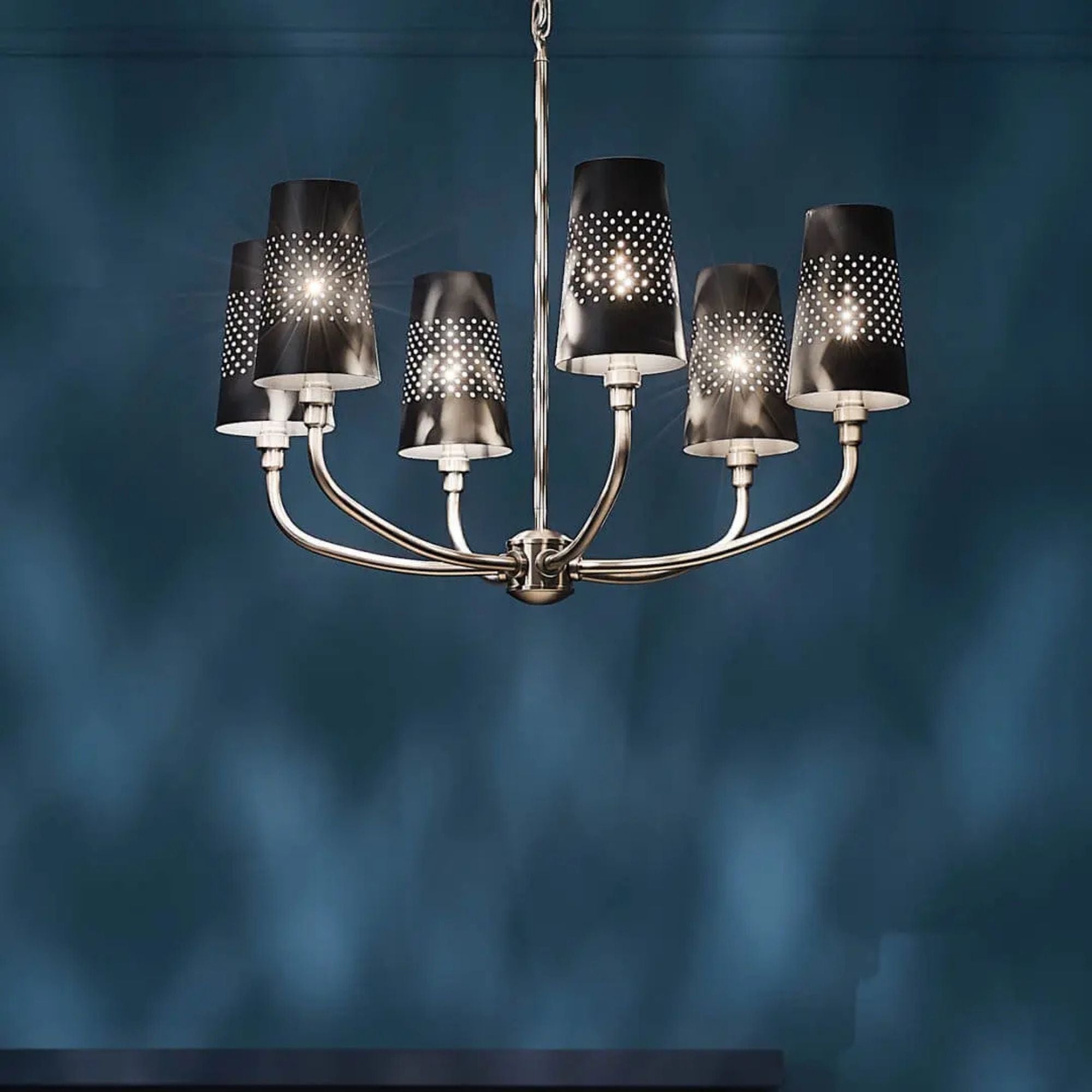 Adeena 27" 6-Light Chandelier, Classic Pewter Finish