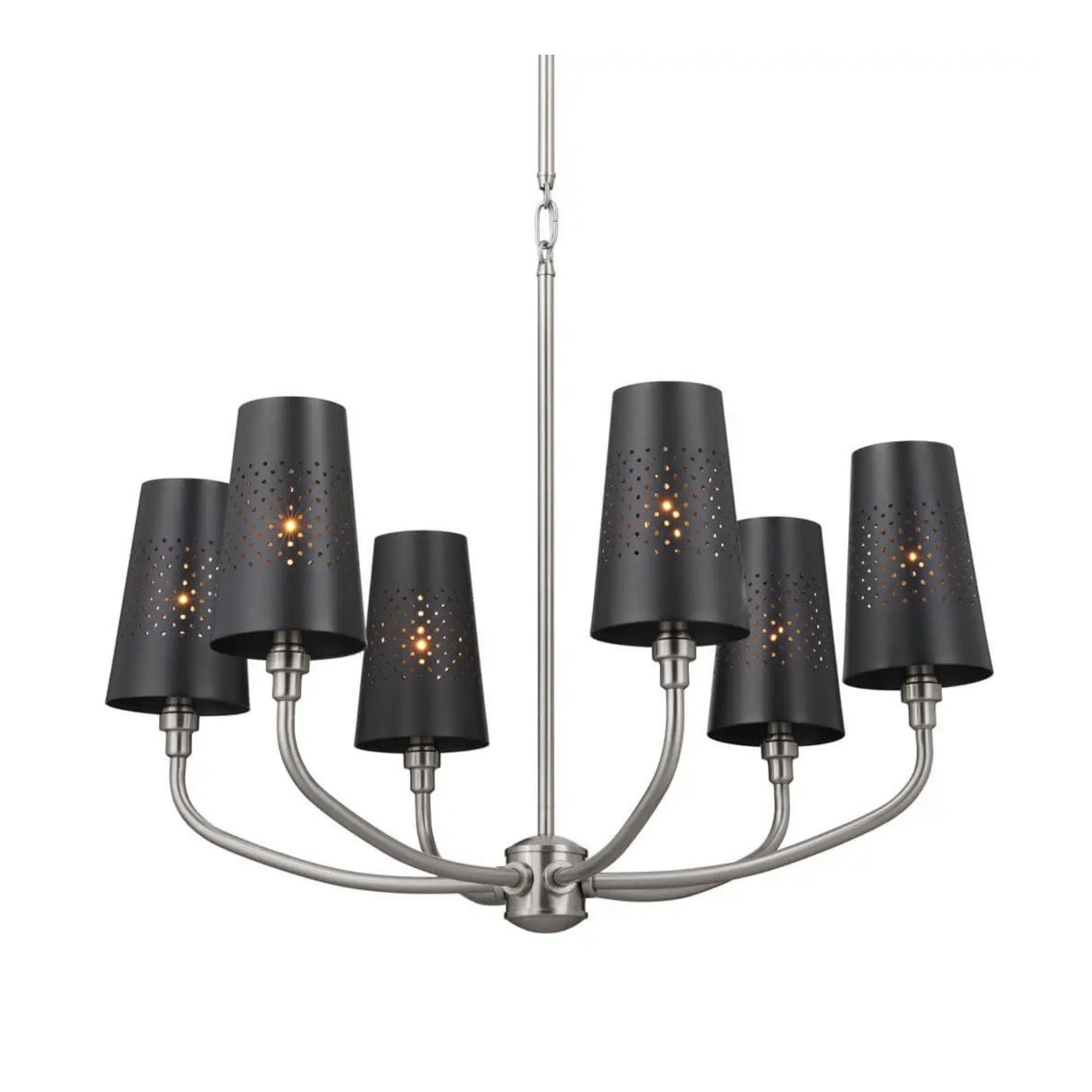 Adeena 27" 6-Light Chandelier, Classic Pewter Finish