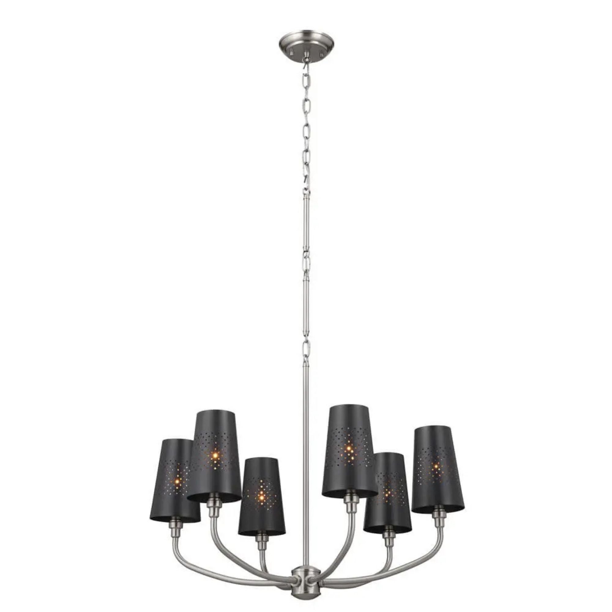 Adeena 27" 6-Light Chandelier, Classic Pewter Finish