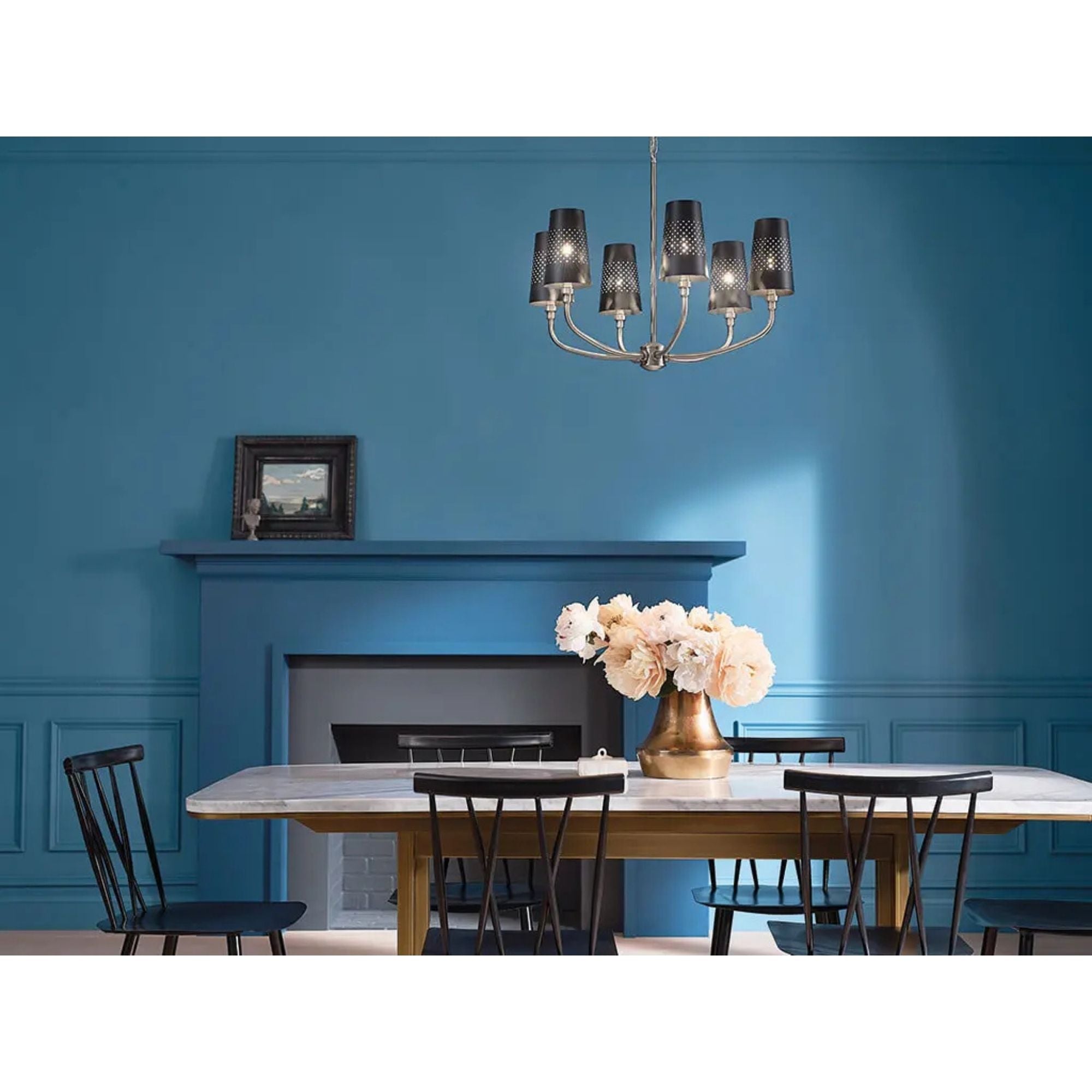 Adeena 27" 6-Light Chandelier, Classic Pewter Finish