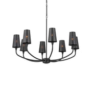 Adeena 37" 8-Light Chandelier, Black Finish