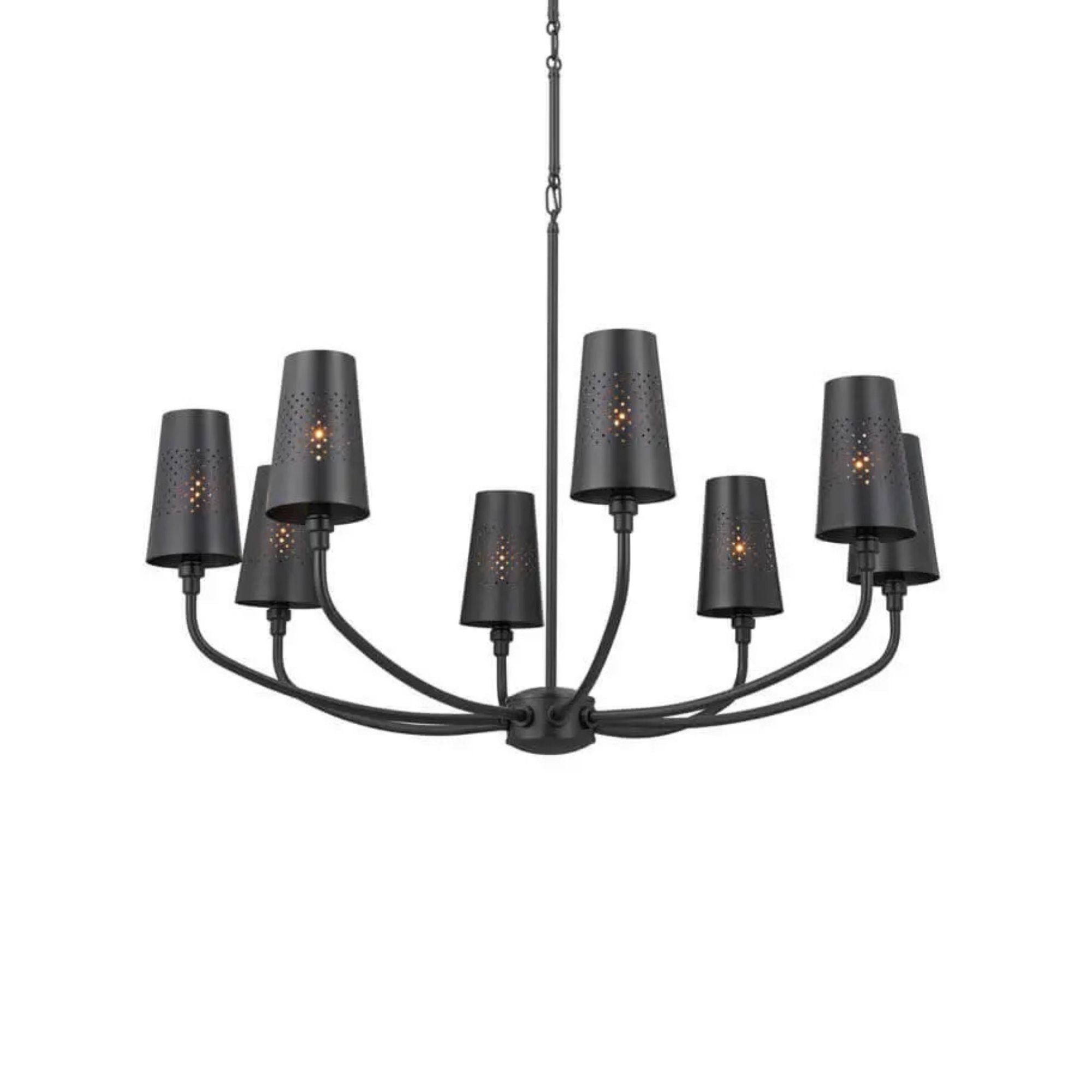 Adeena 37" 8-Light Chandelier, Black Finish