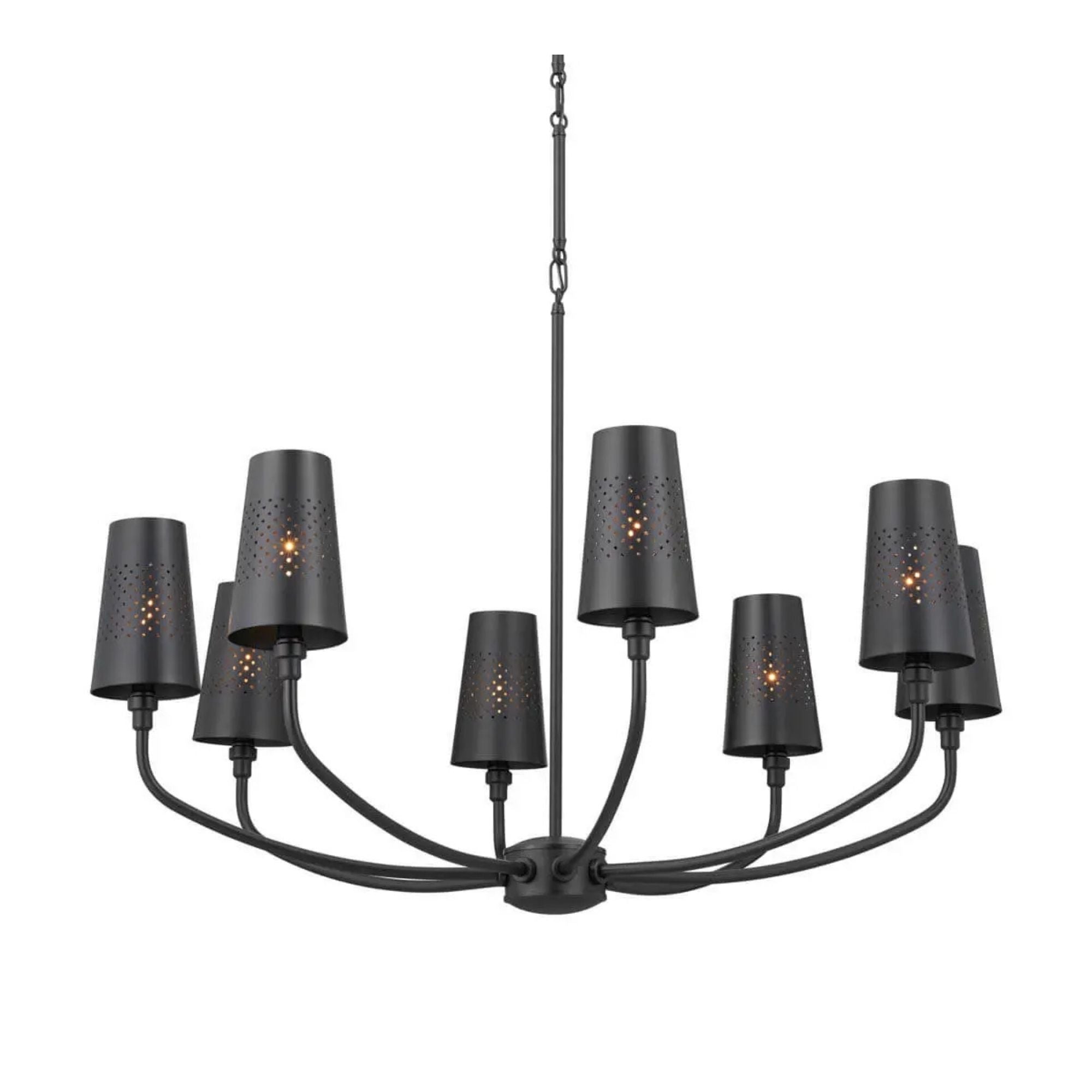 Adeena 37" 8-Light Chandelier, Black Finish