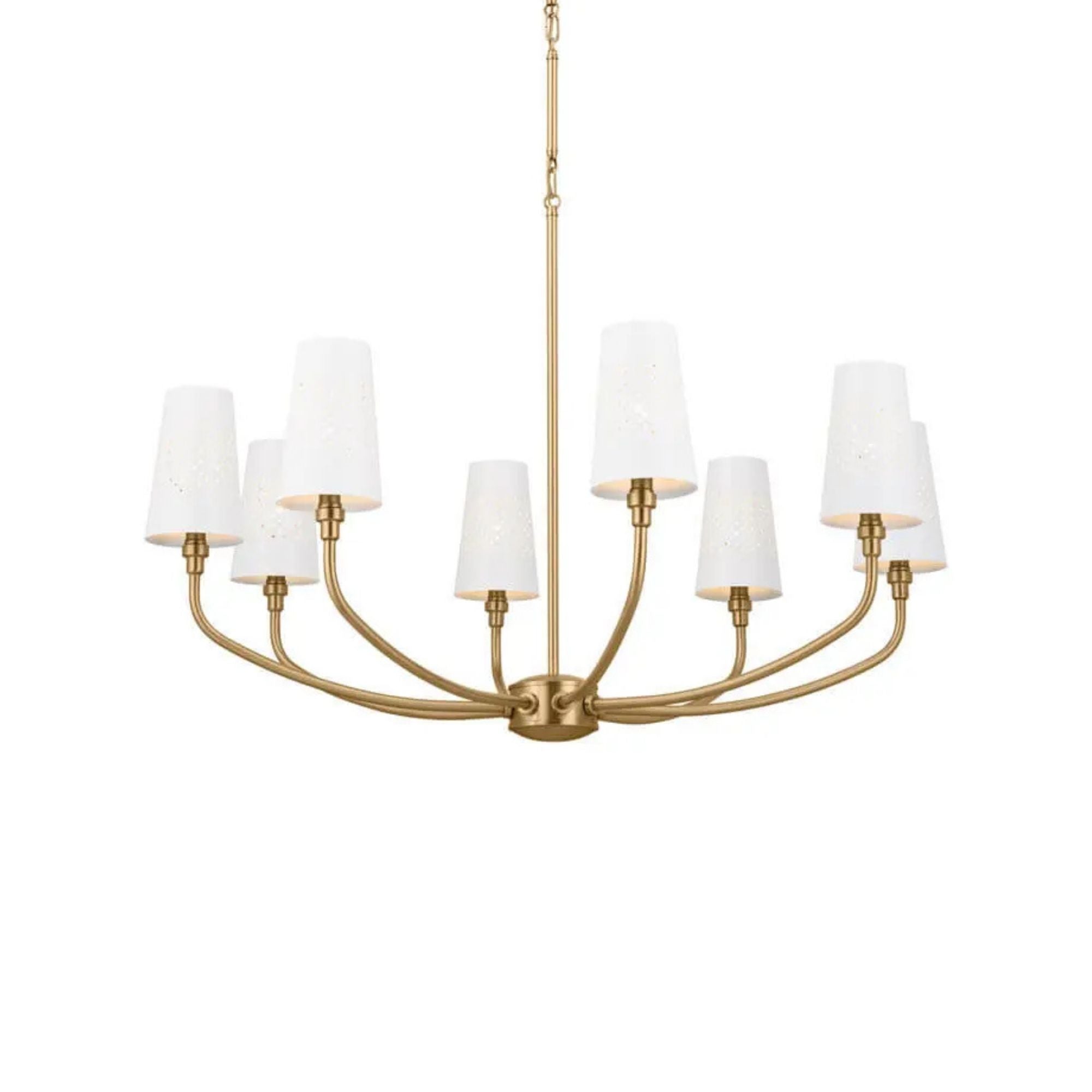 Adeena 37" 8-Light Chandelier, Brushed Natural Brass Finish