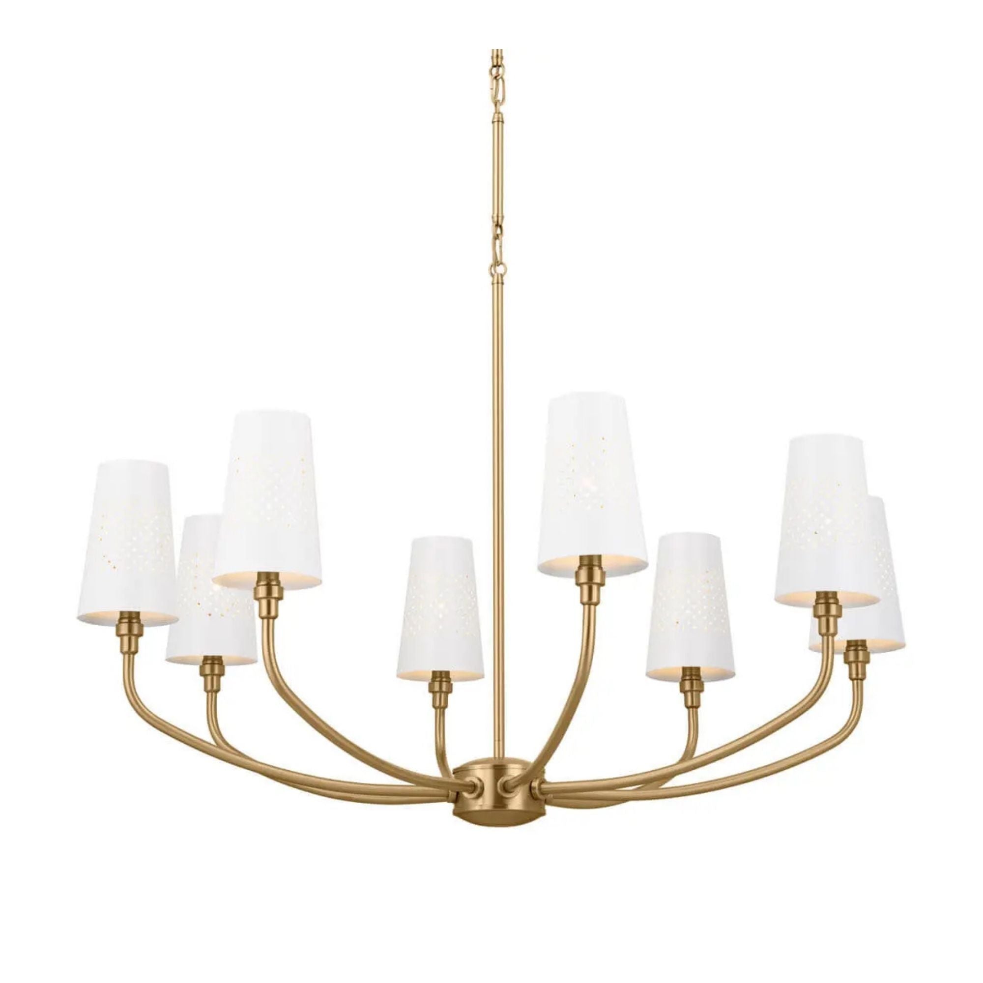 Adeena 37" 8-Light Chandelier, Brushed Natural Brass Finish