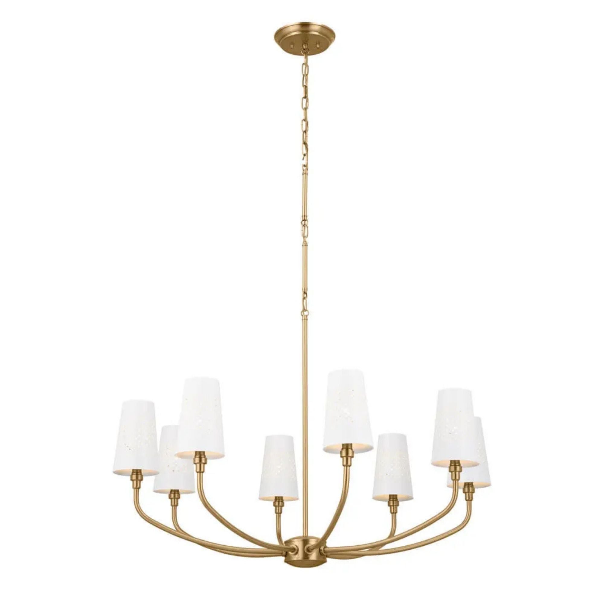 Adeena 37" 8-Light Chandelier, Brushed Natural Brass Finish