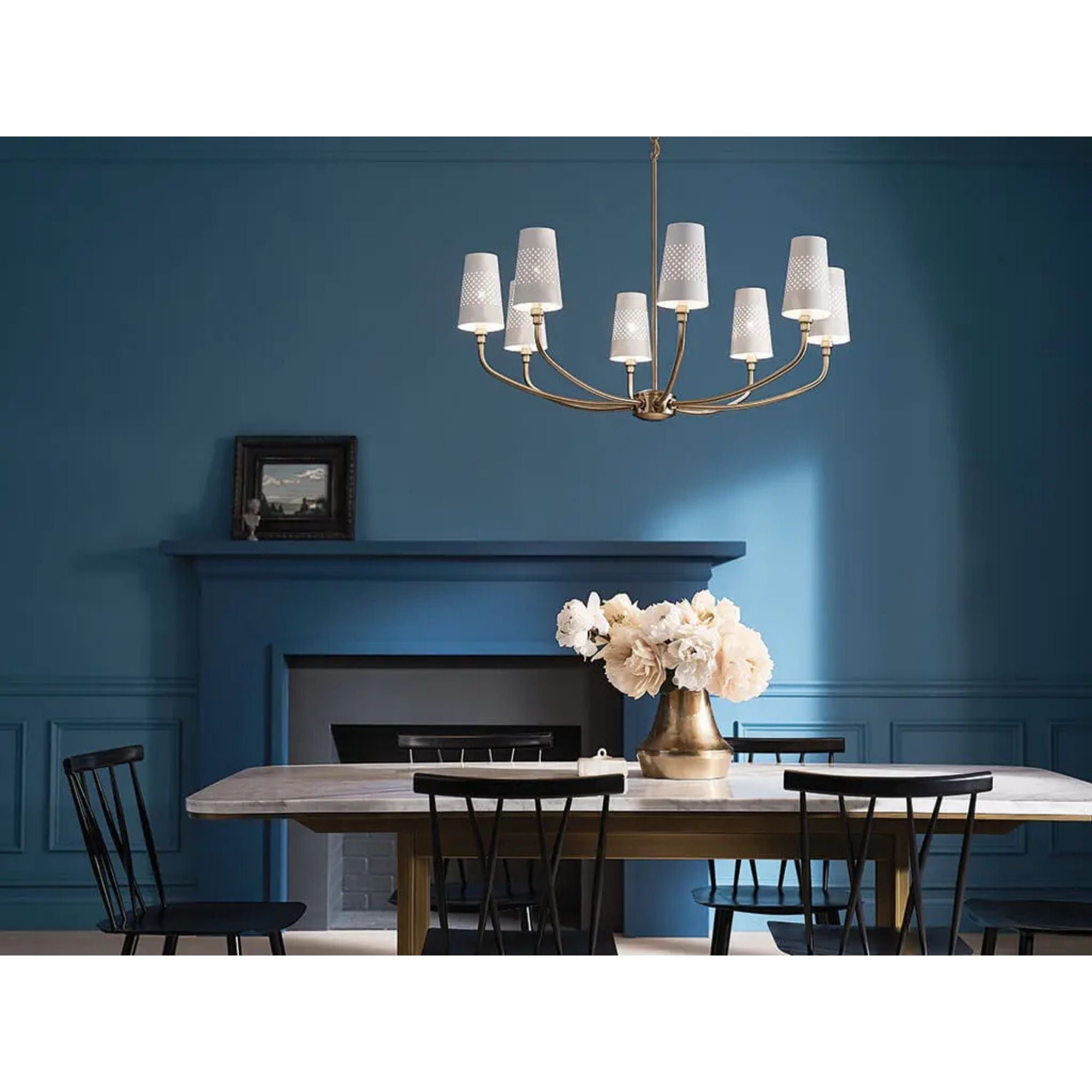 Adeena 37" 8-Light Chandelier, Brushed Natural Brass Finish