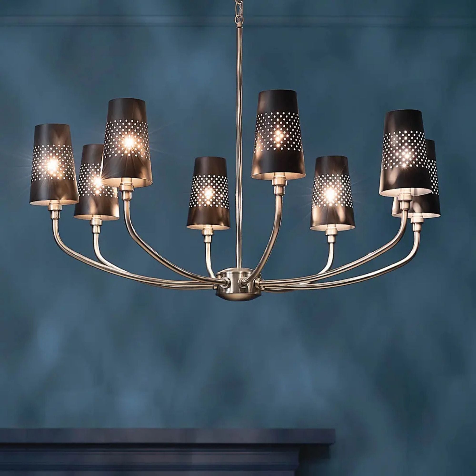 Adeena 37" 8-Light Chandelier, Classic Pewter Finish - Bees Lighting