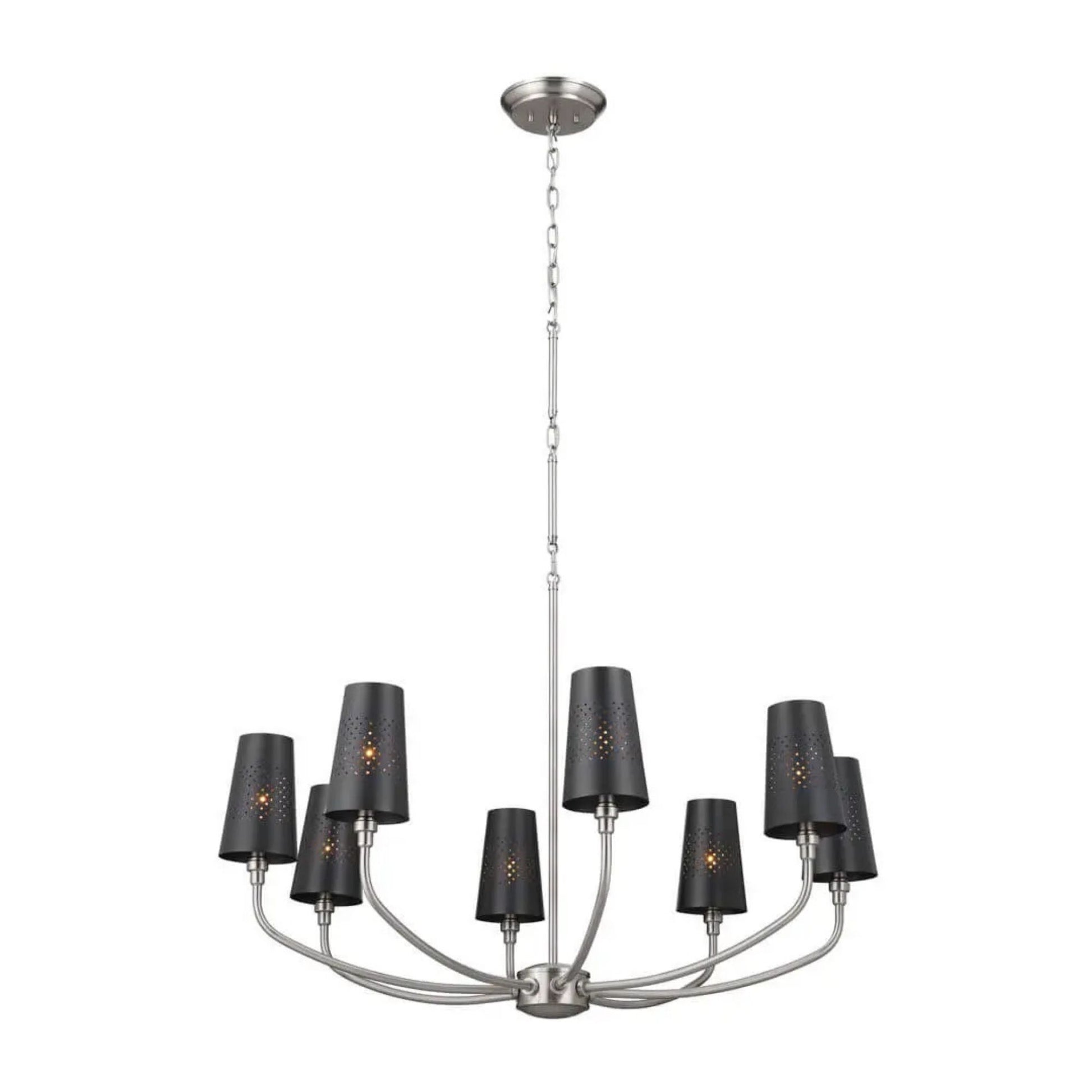 Adeena 37" 8-Light Chandelier, Classic Pewter Finish - Bees Lighting