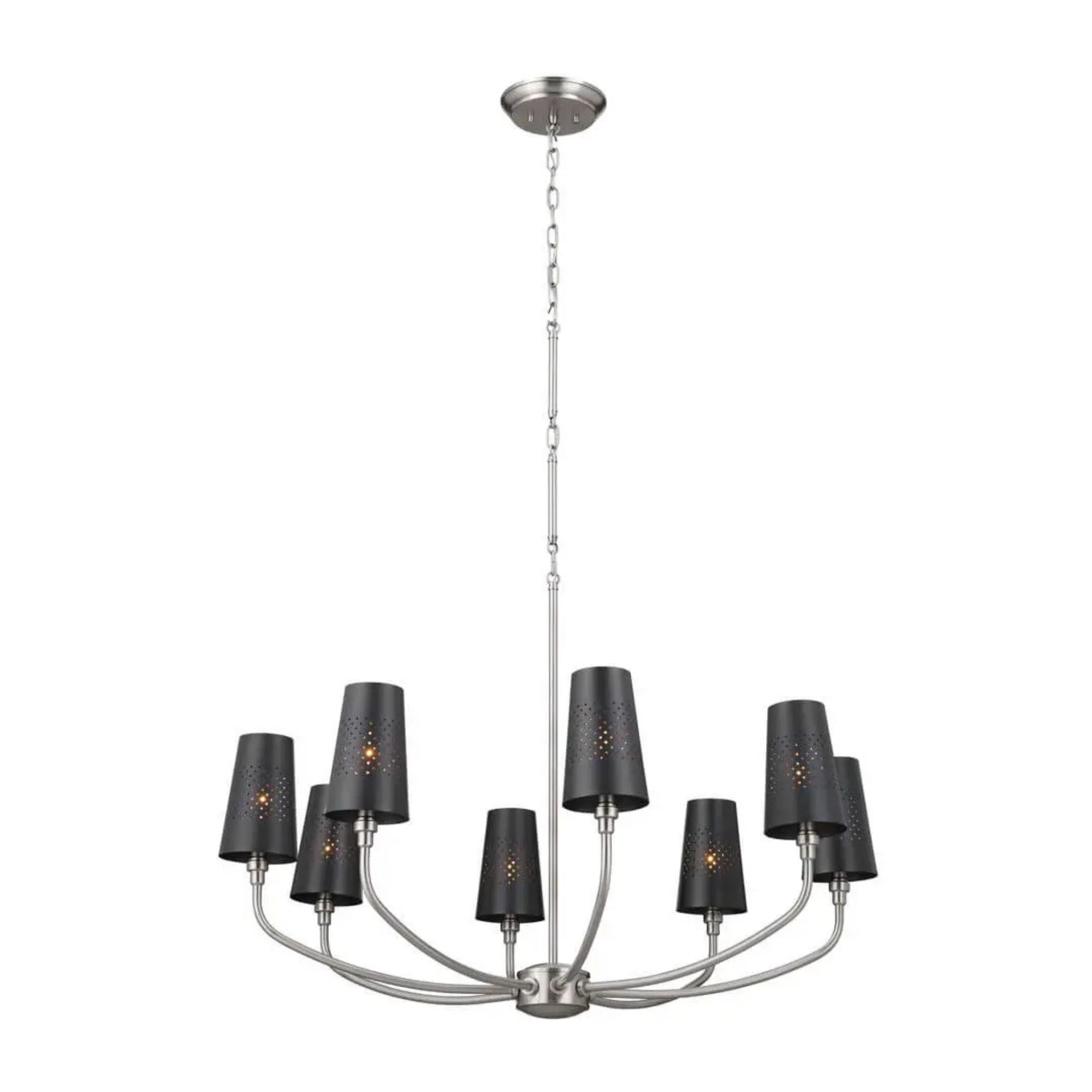 Adeena 37" 8-Light Chandelier, Classic Pewter Finish - Bees Lighting