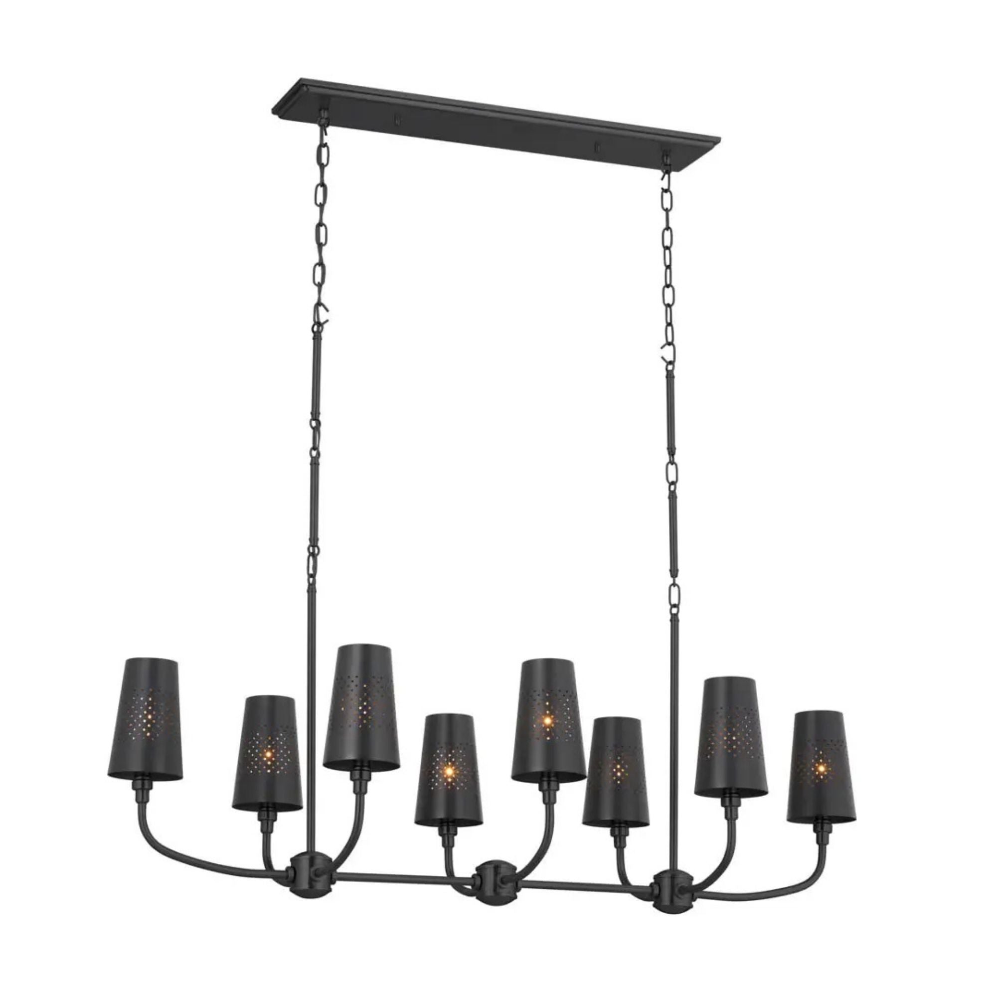 Adeena 47" 8-Light Linear Chandelier, Black Finish