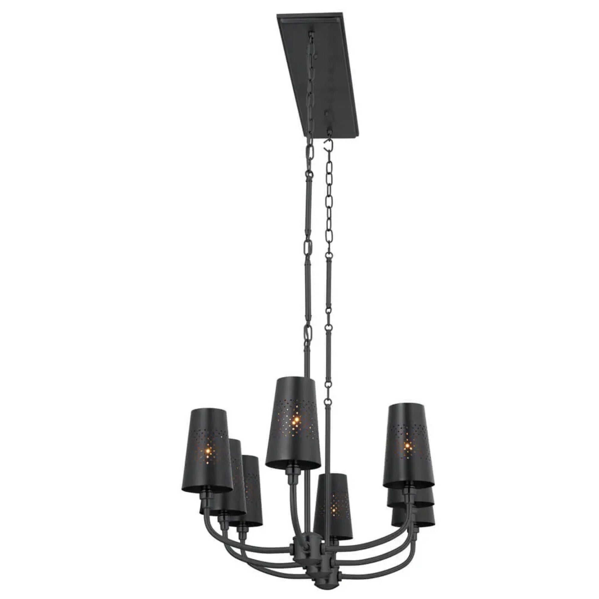 Adeena 47" 8-Light Linear Chandelier, Black Finish