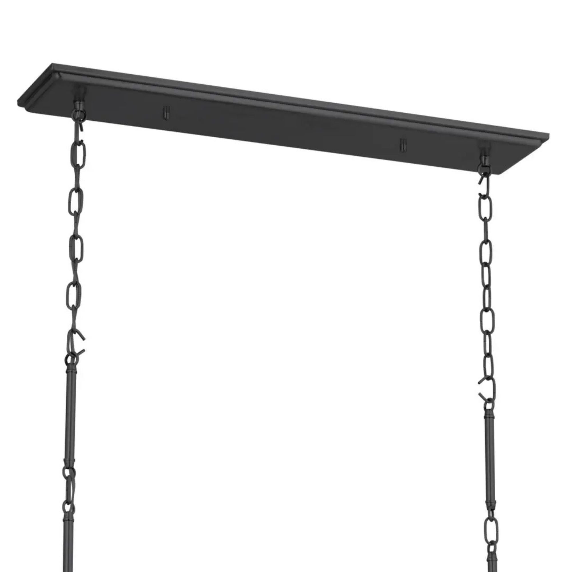 Adeena 47" 8-Light Linear Chandelier, Black Finish