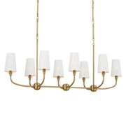 Adeena 47" 8-Light Linear Chandelier, Brushed Natural Brass Finish