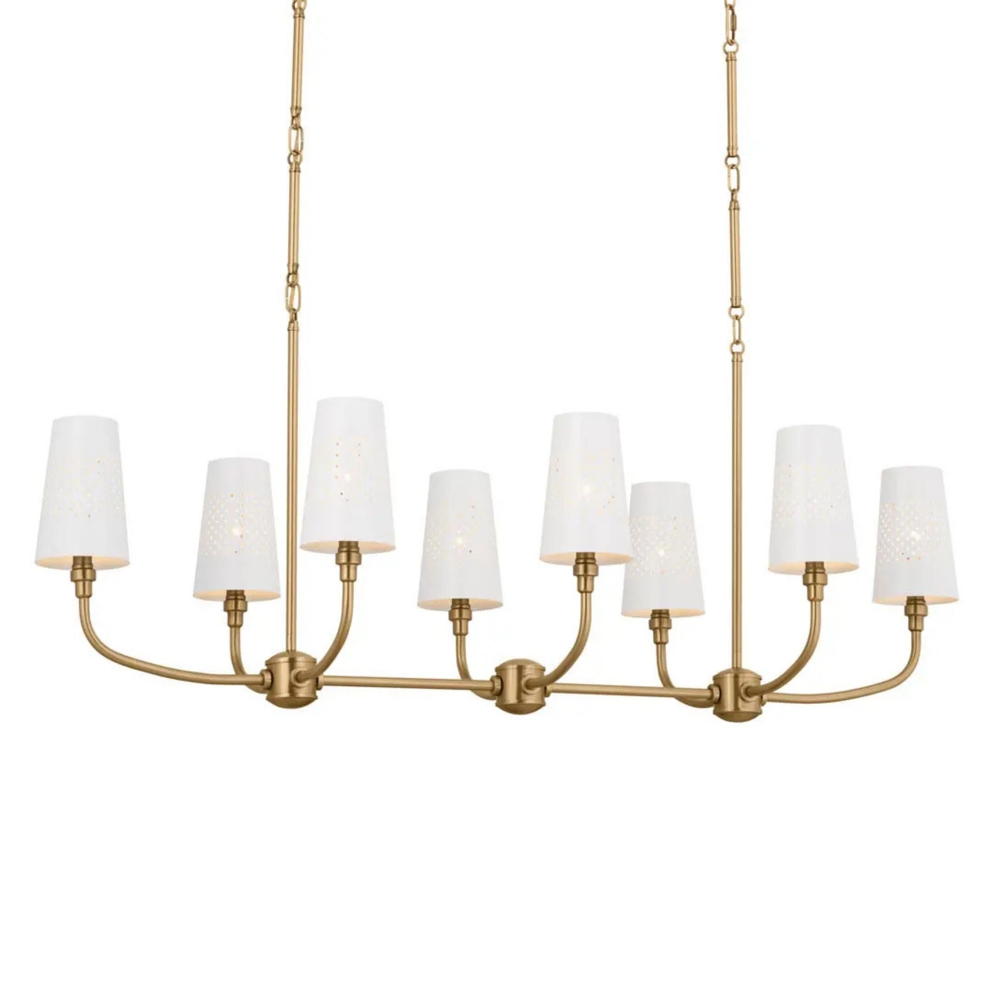 Adeena 47" 8-Light Linear Chandelier, Brushed Natural Brass Finish