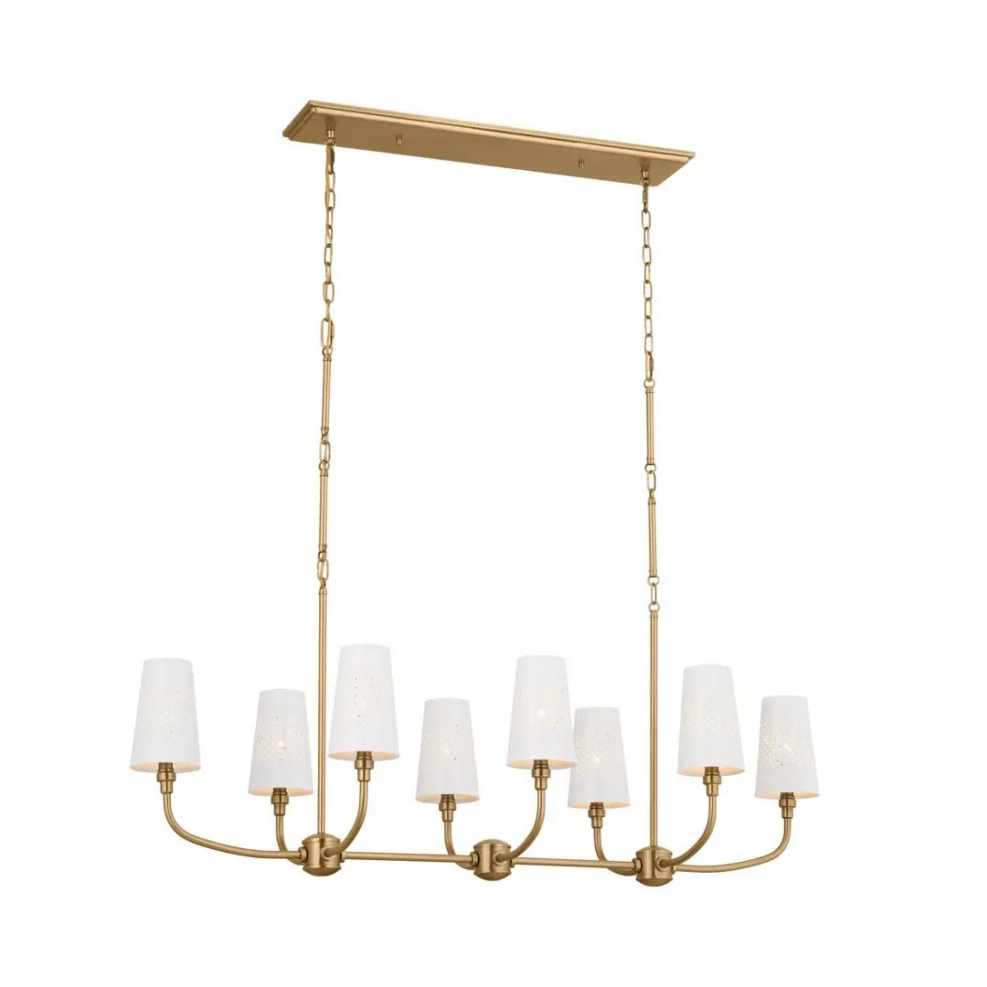 Adeena 47" 8-Light Linear Chandelier, Brushed Natural Brass Finish