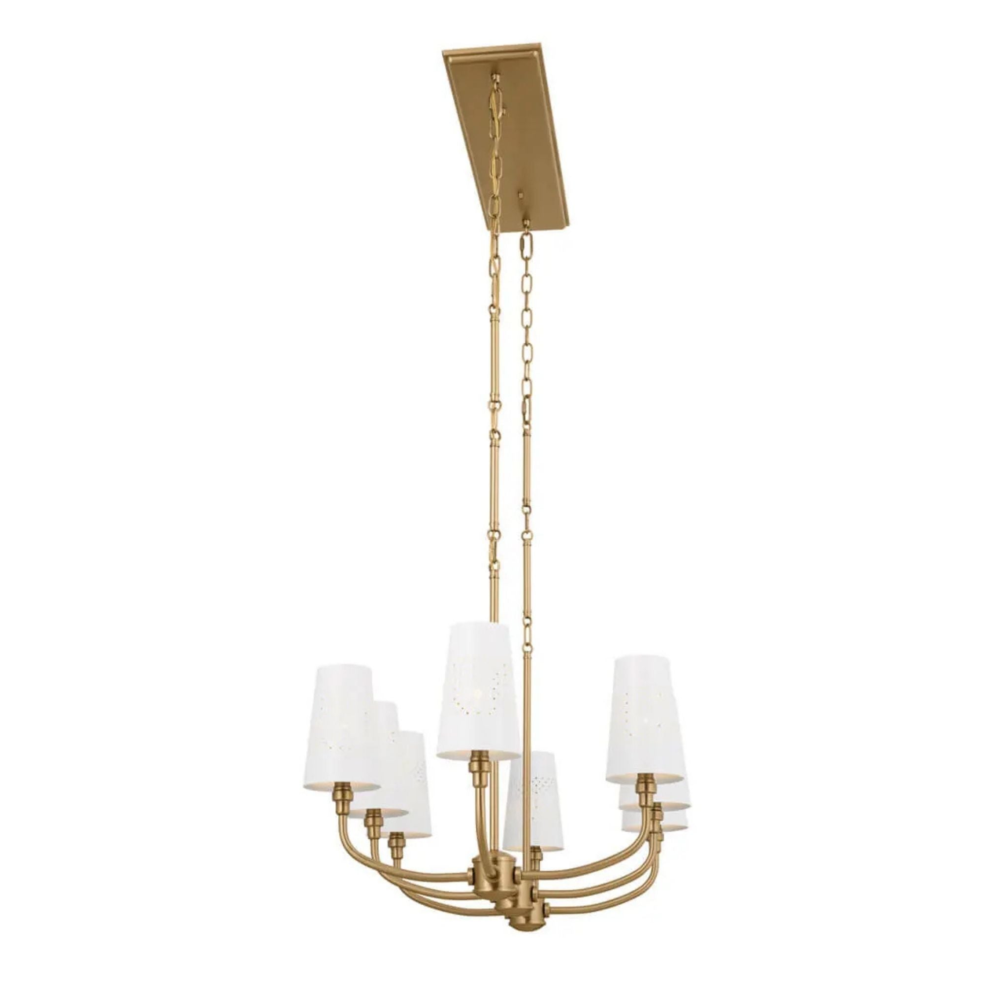 Adeena 47" 8-Light Linear Chandelier, Brushed Natural Brass Finish