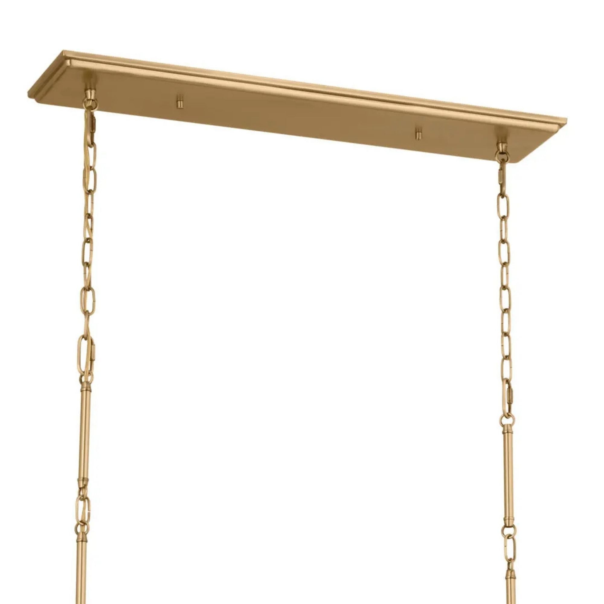 Adeena 47" 8-Light Linear Chandelier, Brushed Natural Brass Finish